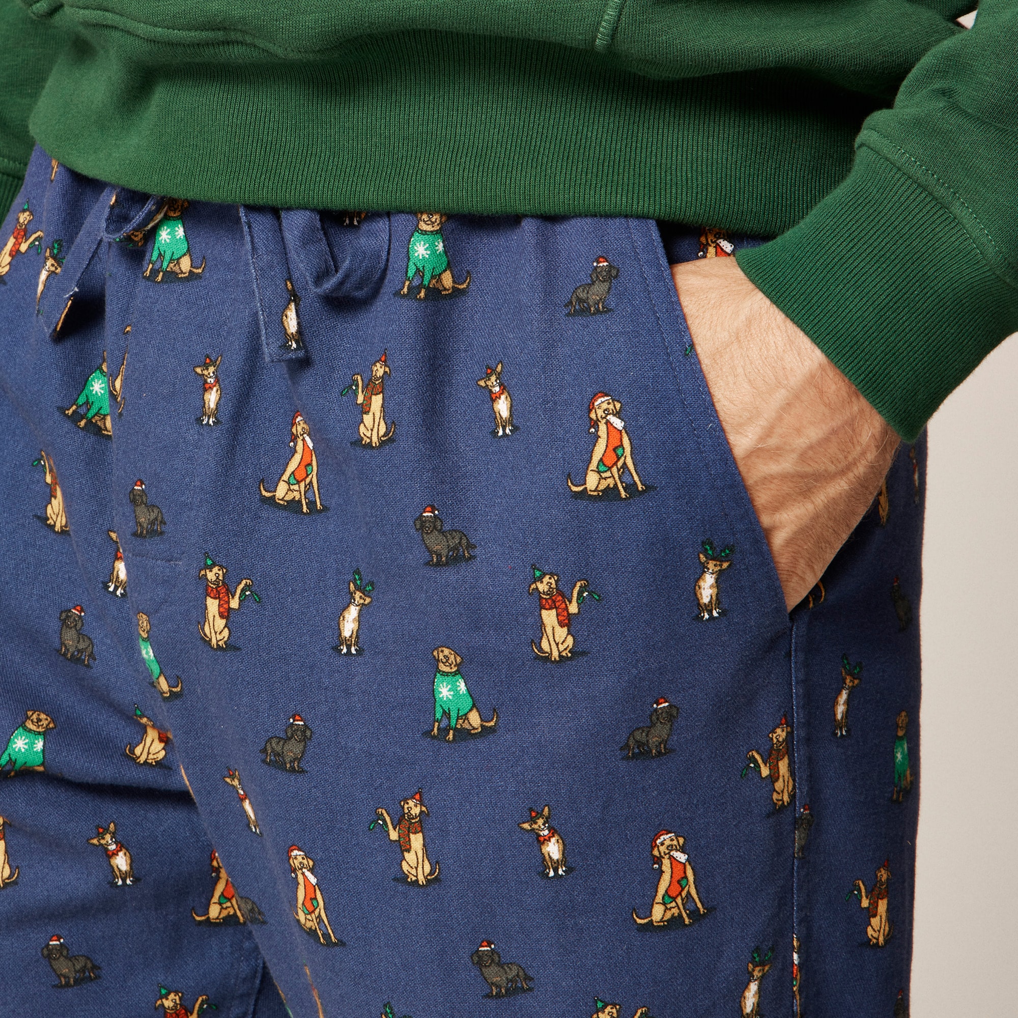 Flannel pajama pant in print