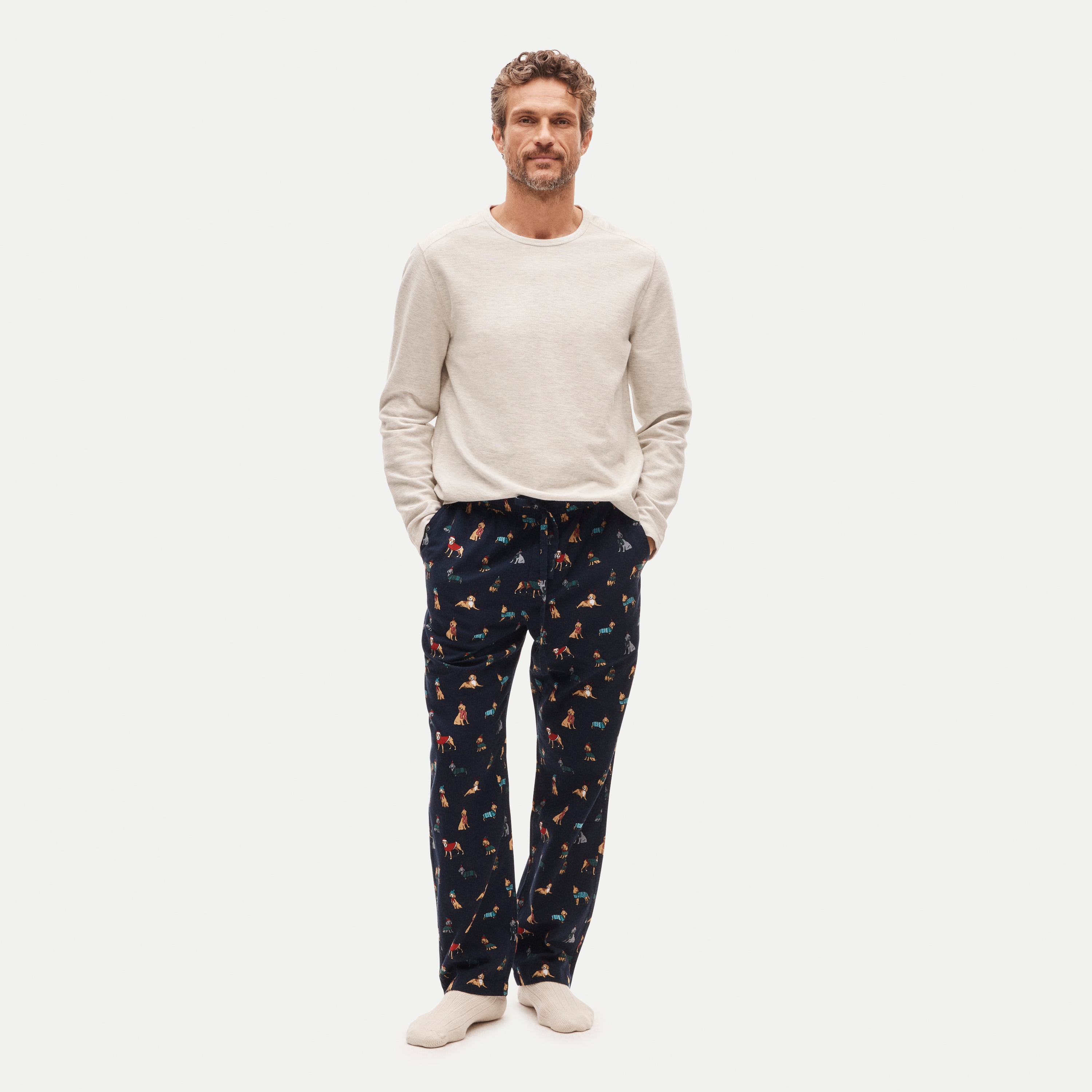 Flannel pajama pant in print