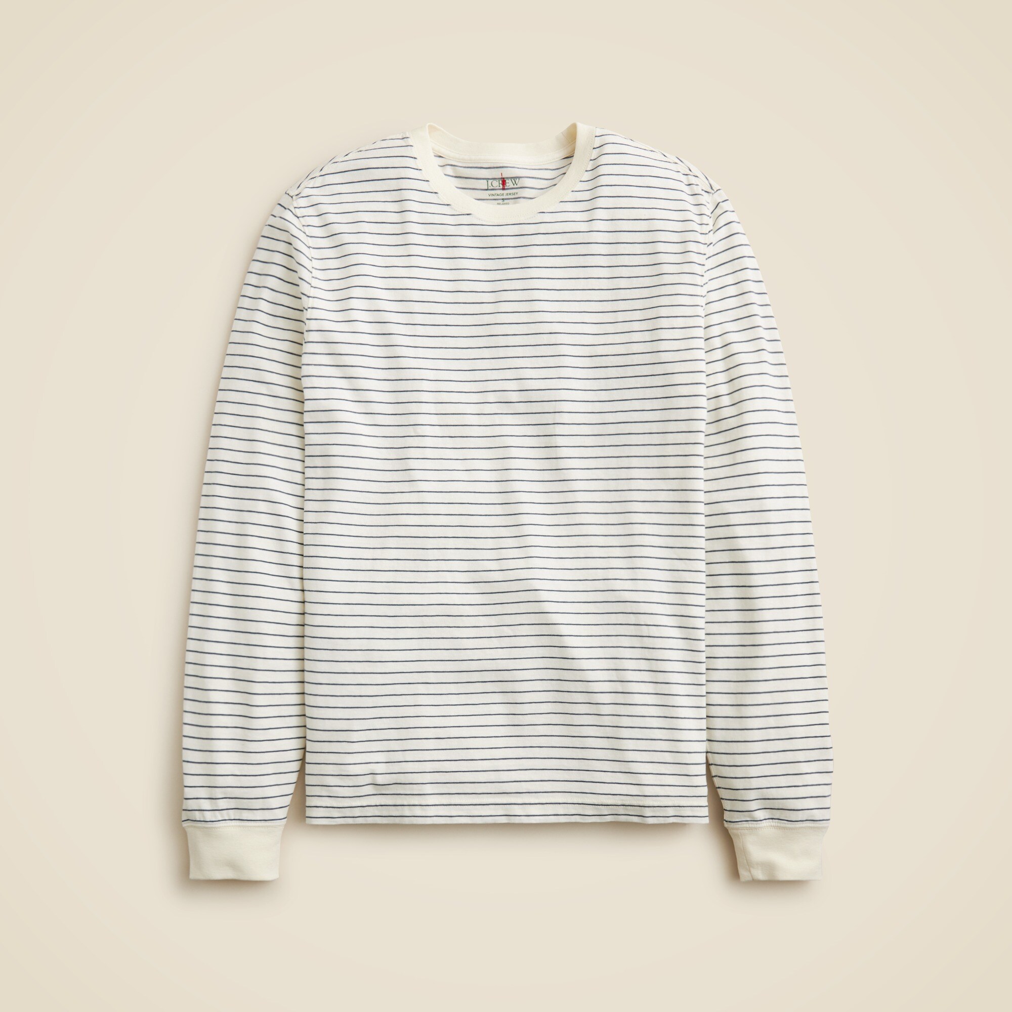 mens Slim long-sleeve vintage-wash cotton T-shirt in stripe