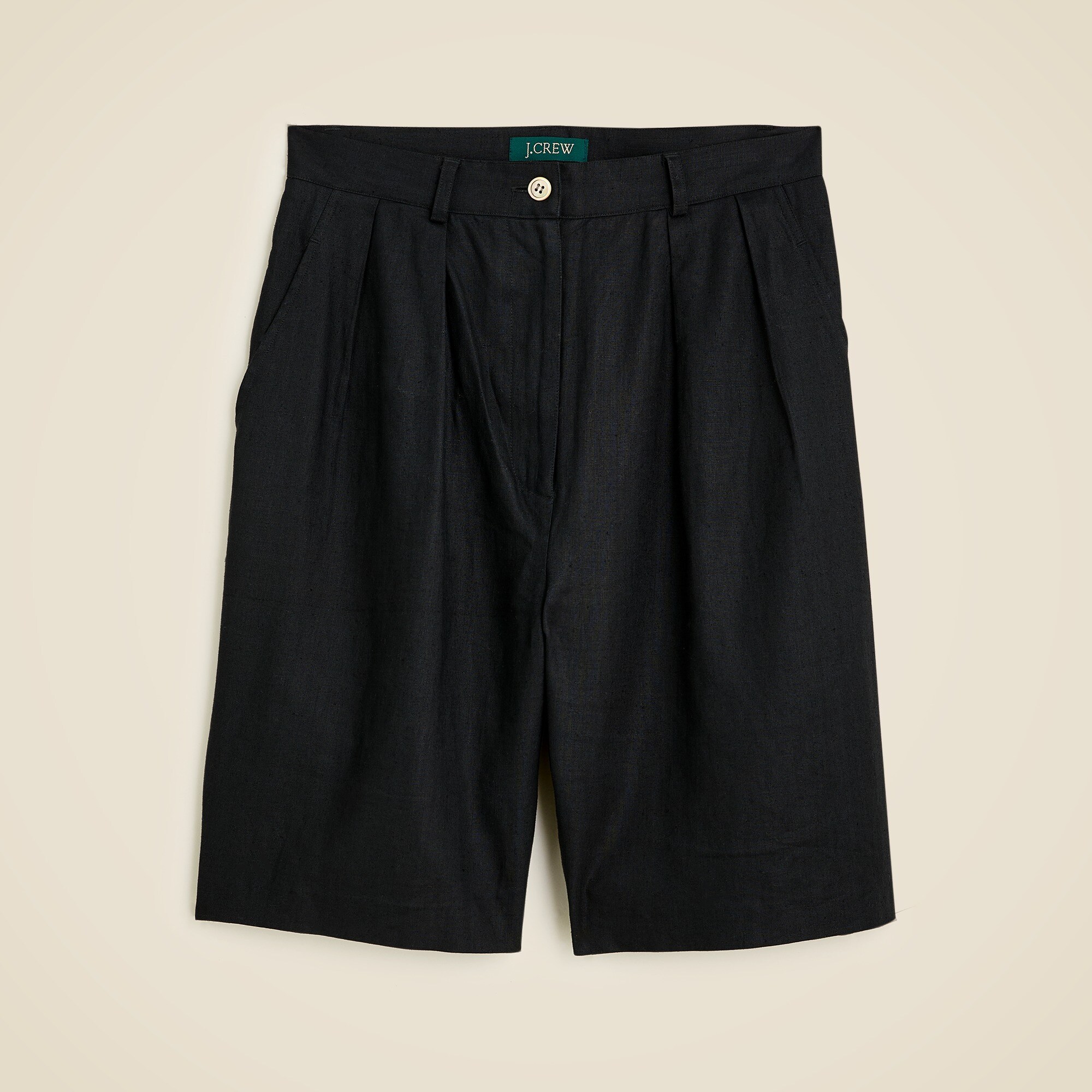 Vintage J.Crew '90s Pleated Linen Short For Women | J.Crew