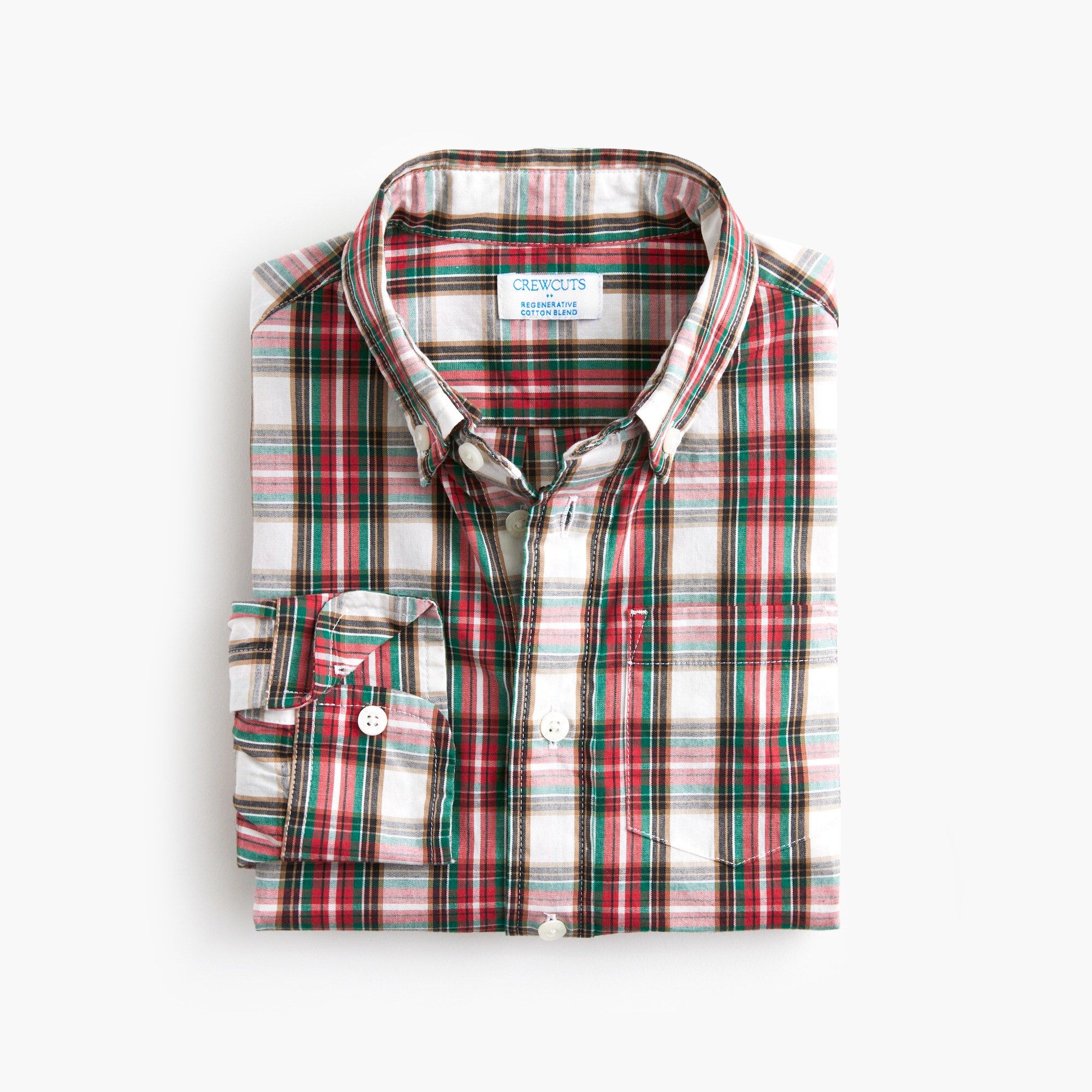  Boys' tartan button-down shirt