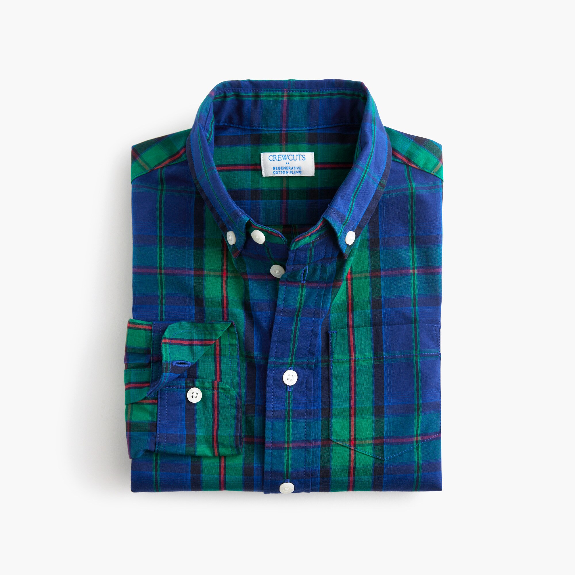  Boys' tartan button-down shirt