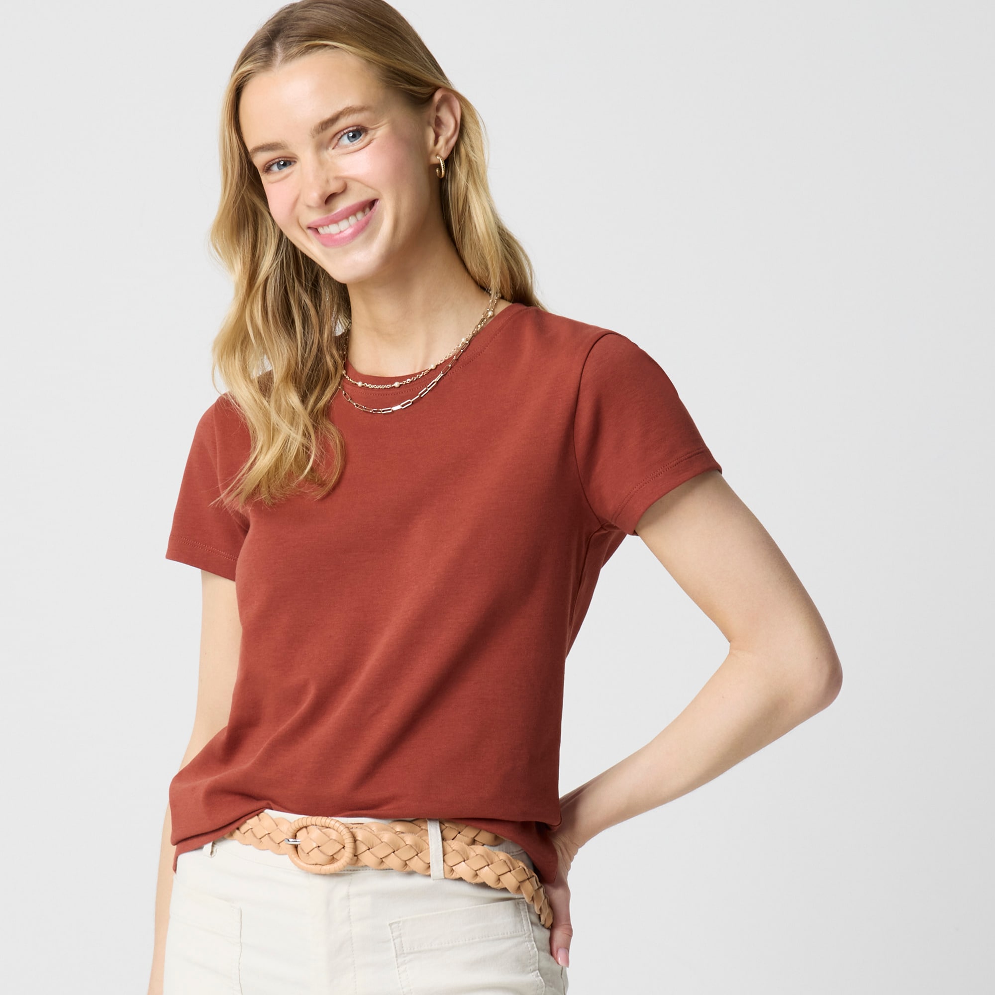 womens Essential short-sleeve crewneck tee