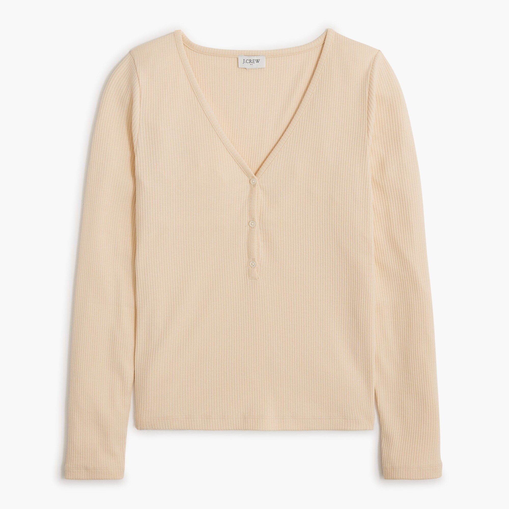long-sleeve button henley for women