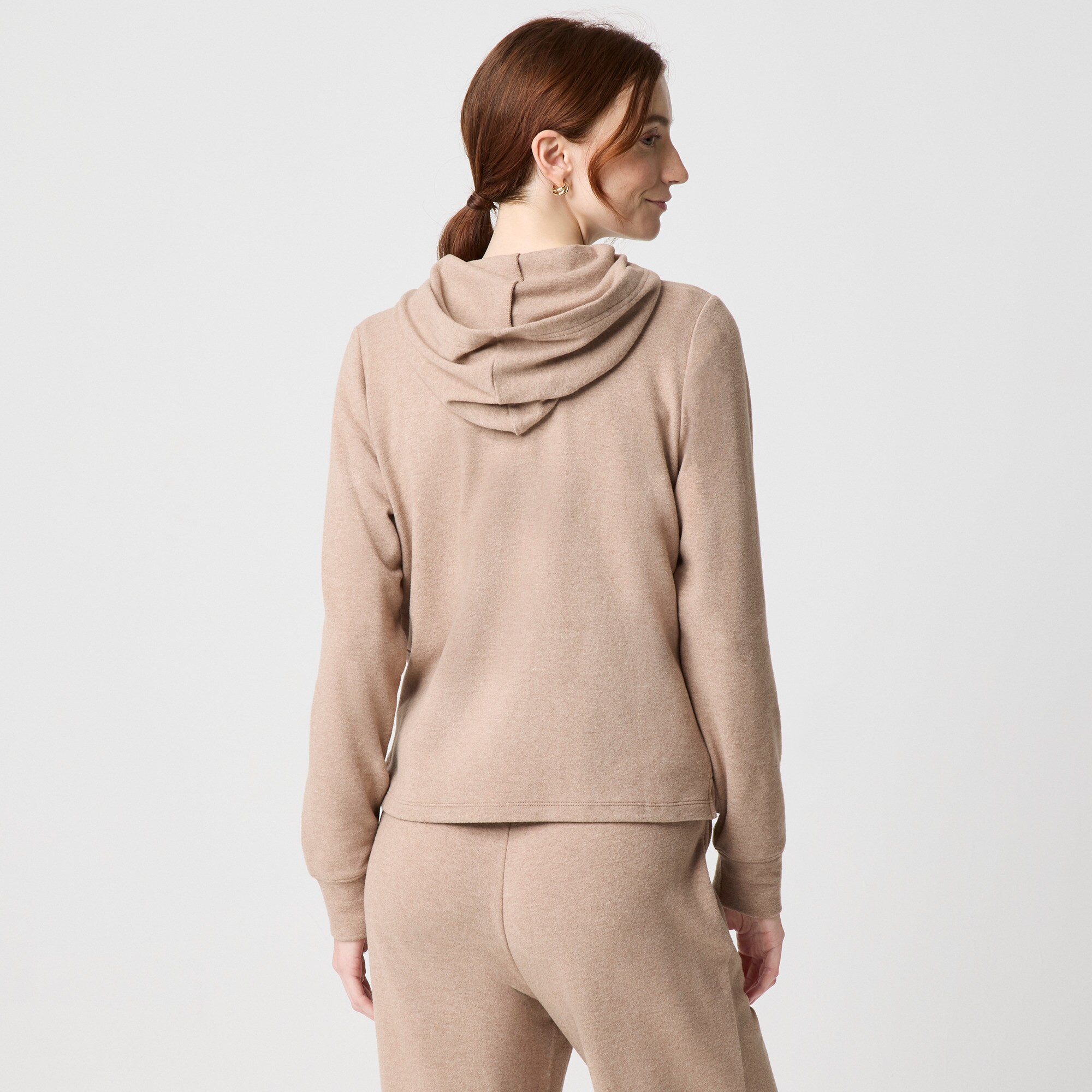 Knit hoodie in cloudspun yarn