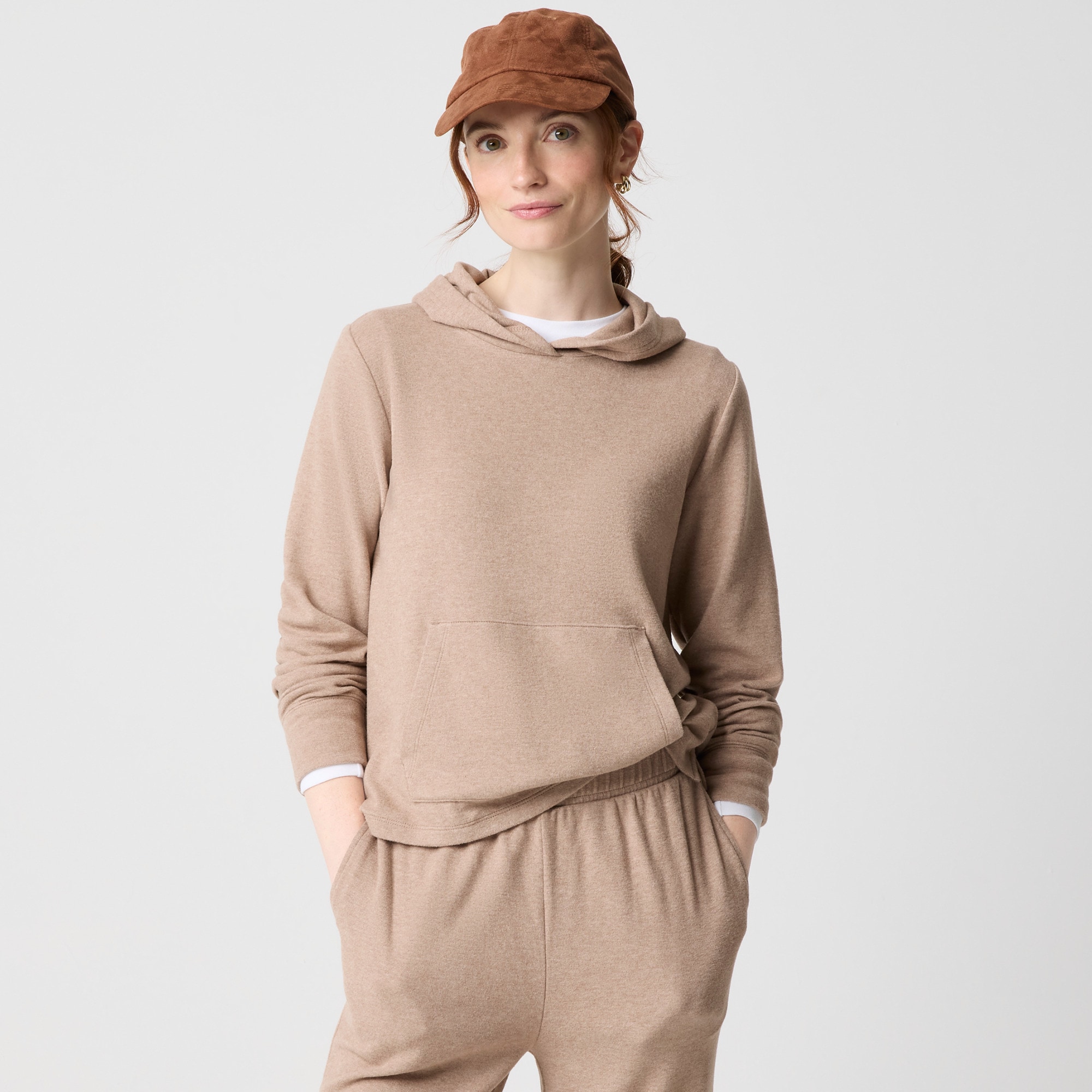 Knit hoodie in cloudspun yarn