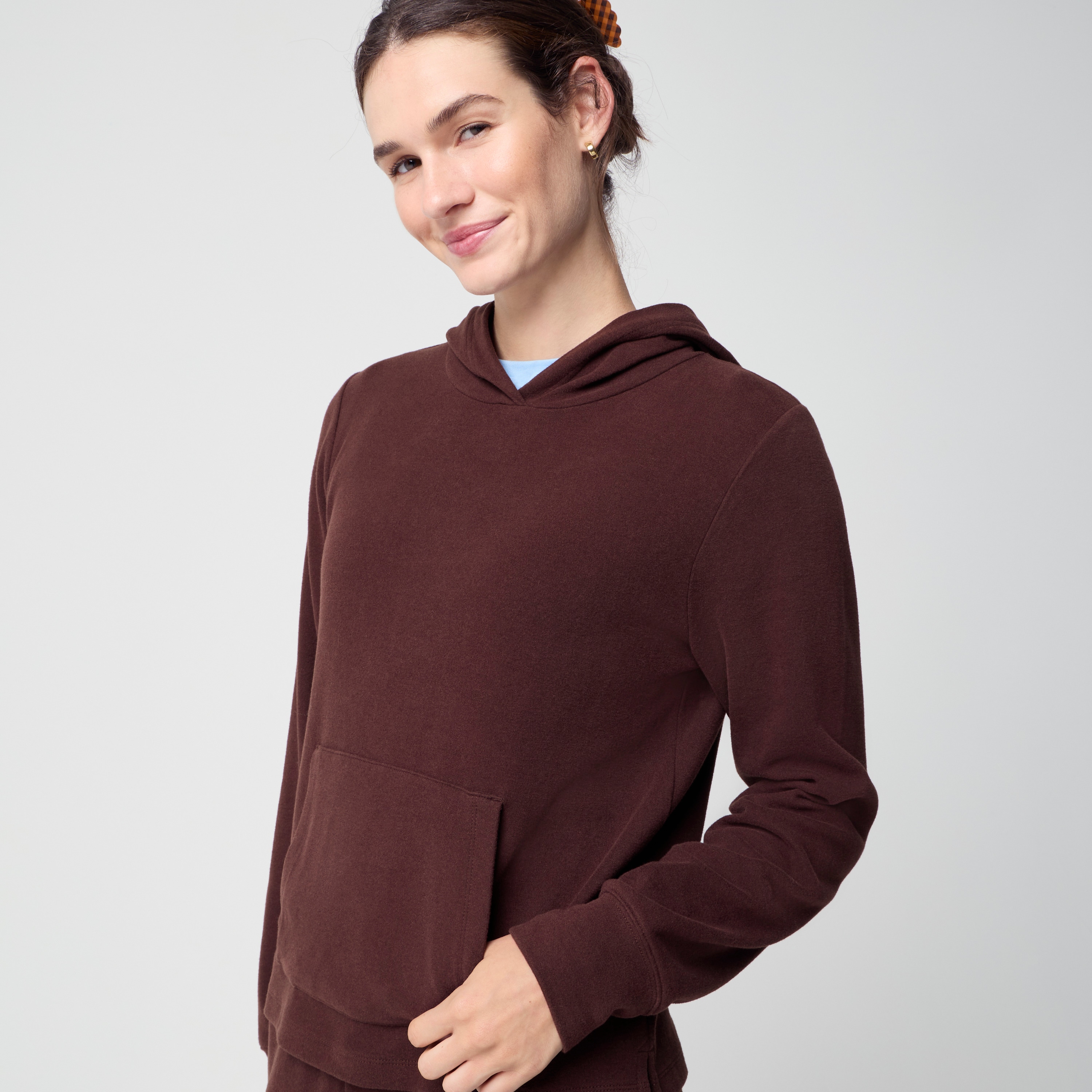 Knit hoodie cloudspun yarn