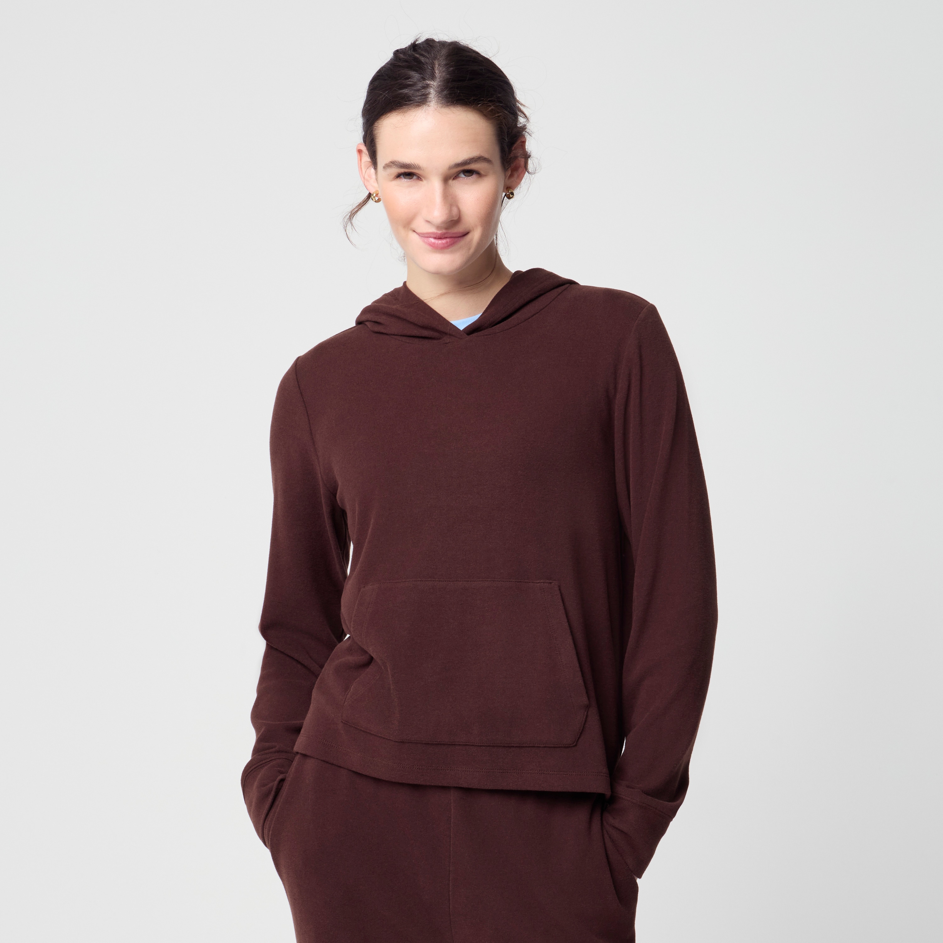 Knit hoodie cloudspun yarn