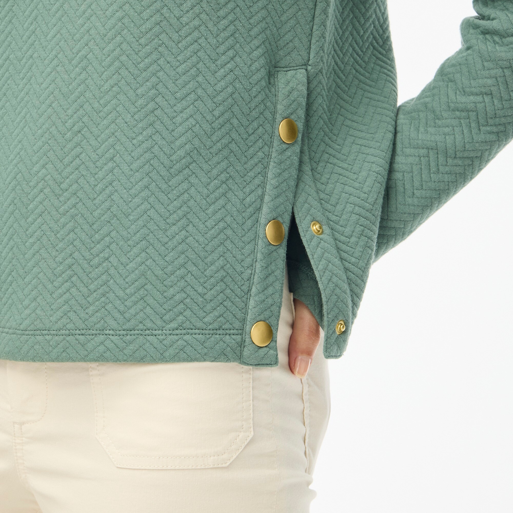 Herringbone mockneck sweatshirt