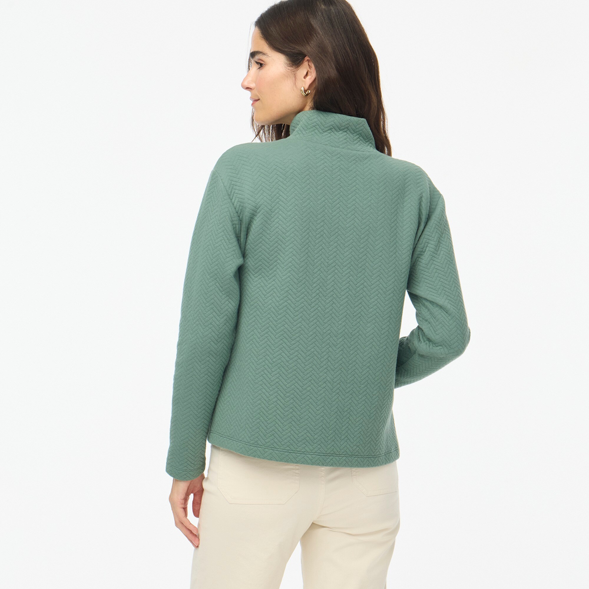 Herringbone mockneck sweatshirt