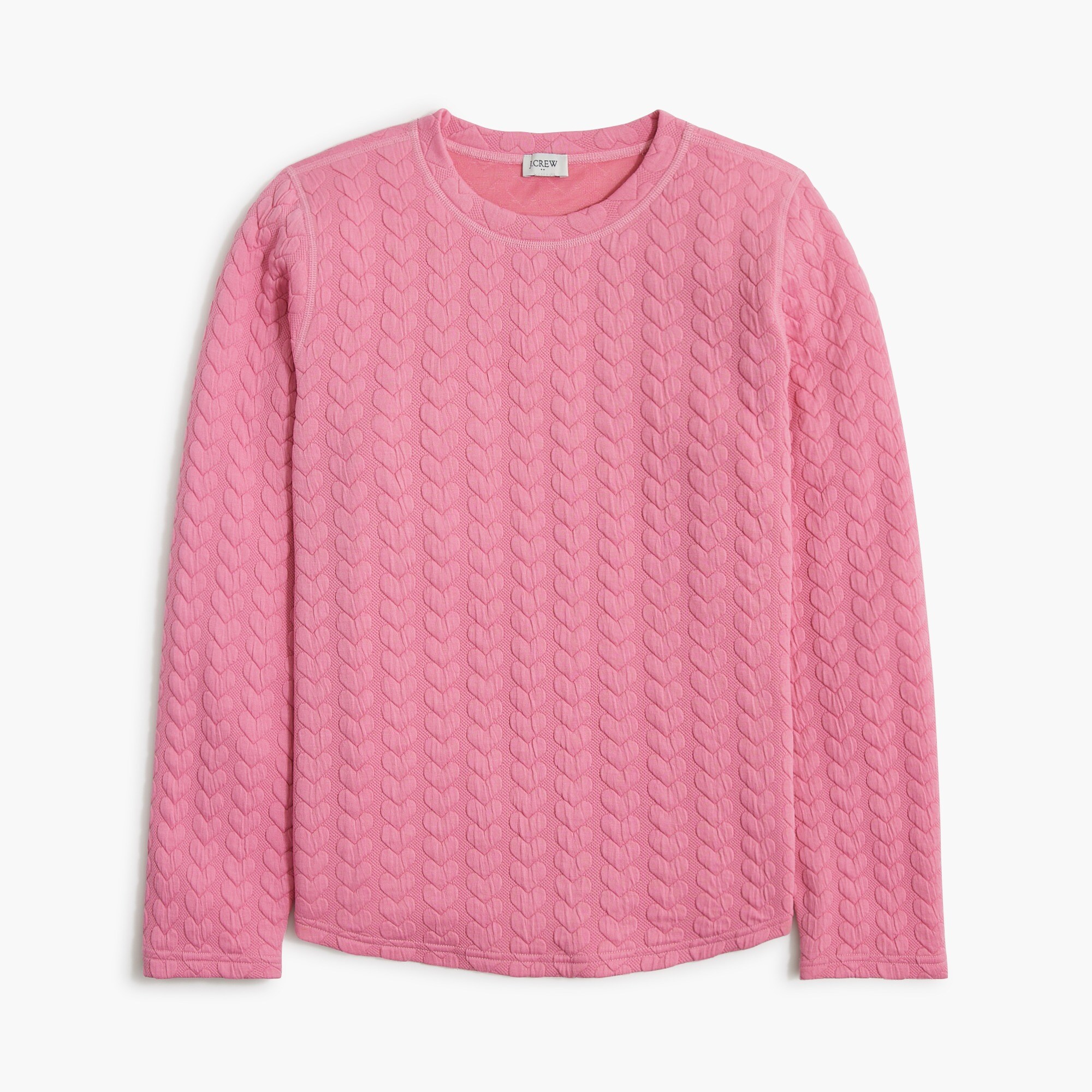 quilted hearts pullover sweatshirt for women