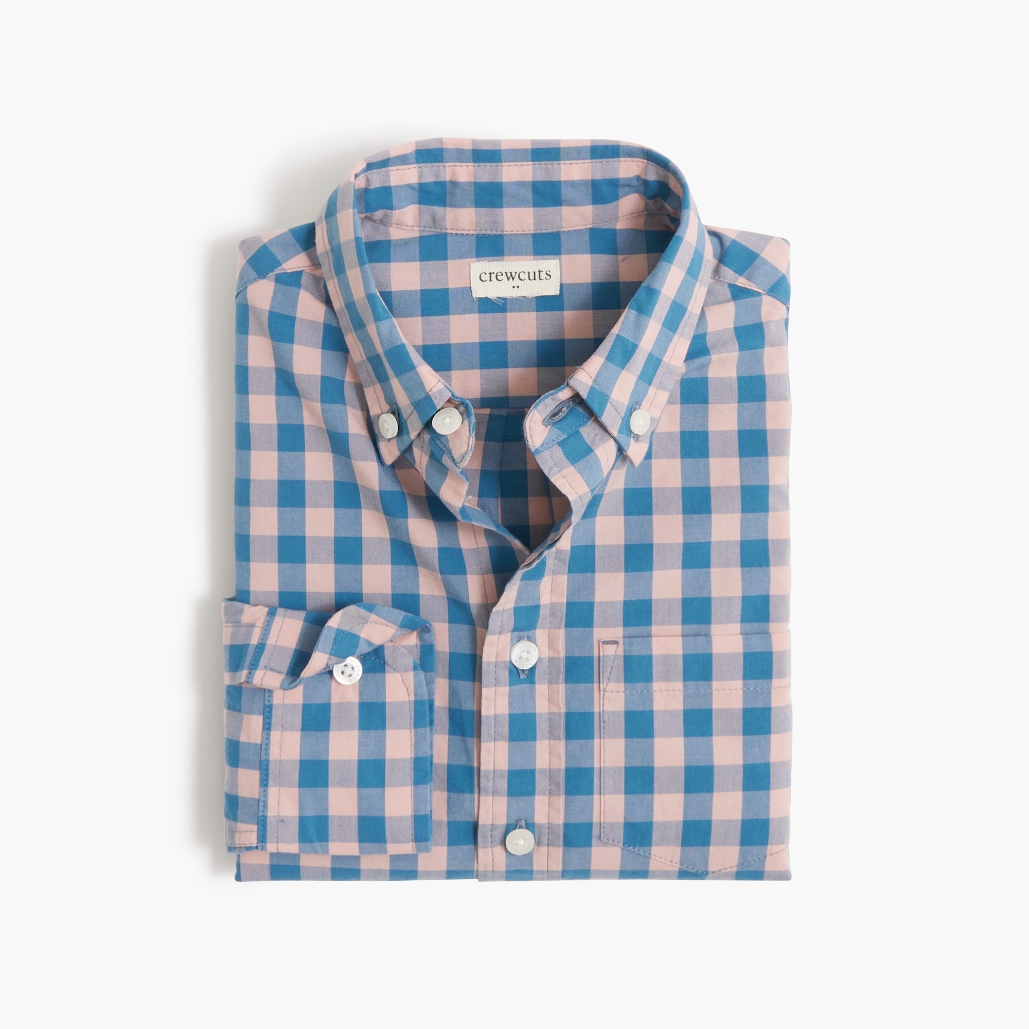 Boys' gingham washed shirt
