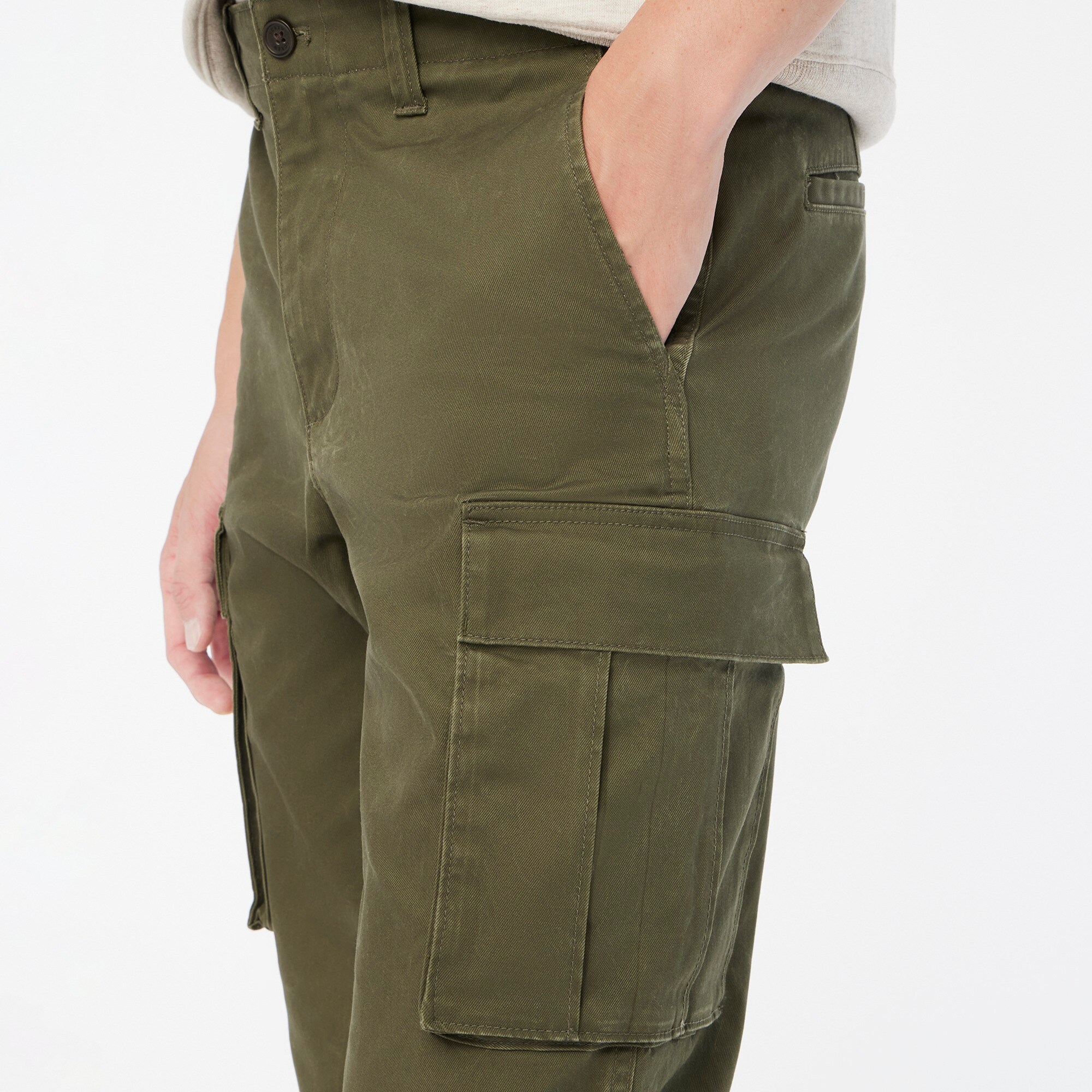 Straight-leg twill cargo pant