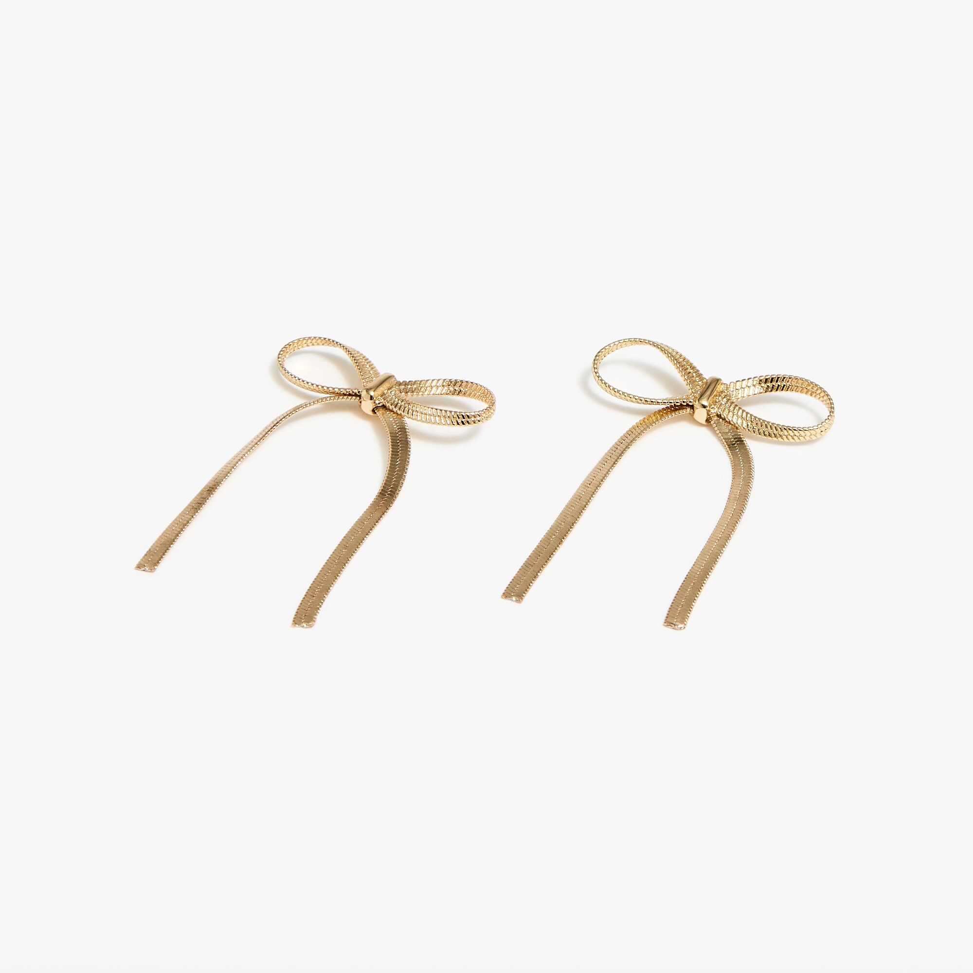 metallic bow earrings for women