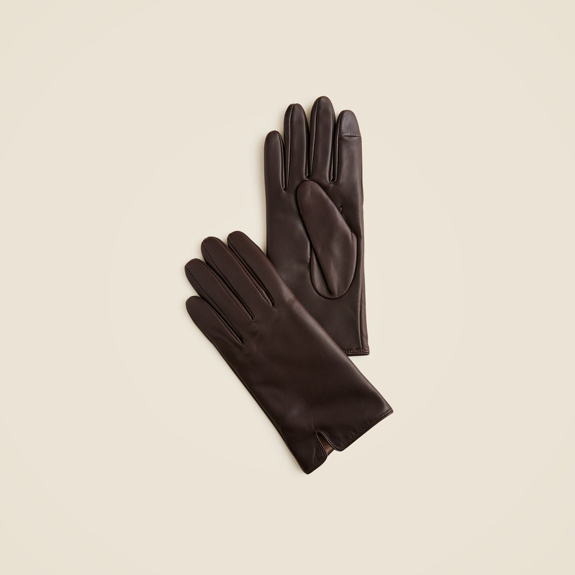 Leather tech-touch gloves