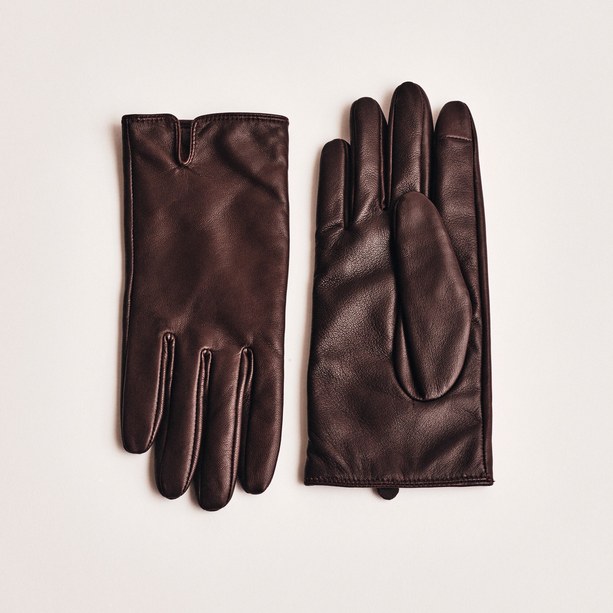 Leather tech-touch gloves