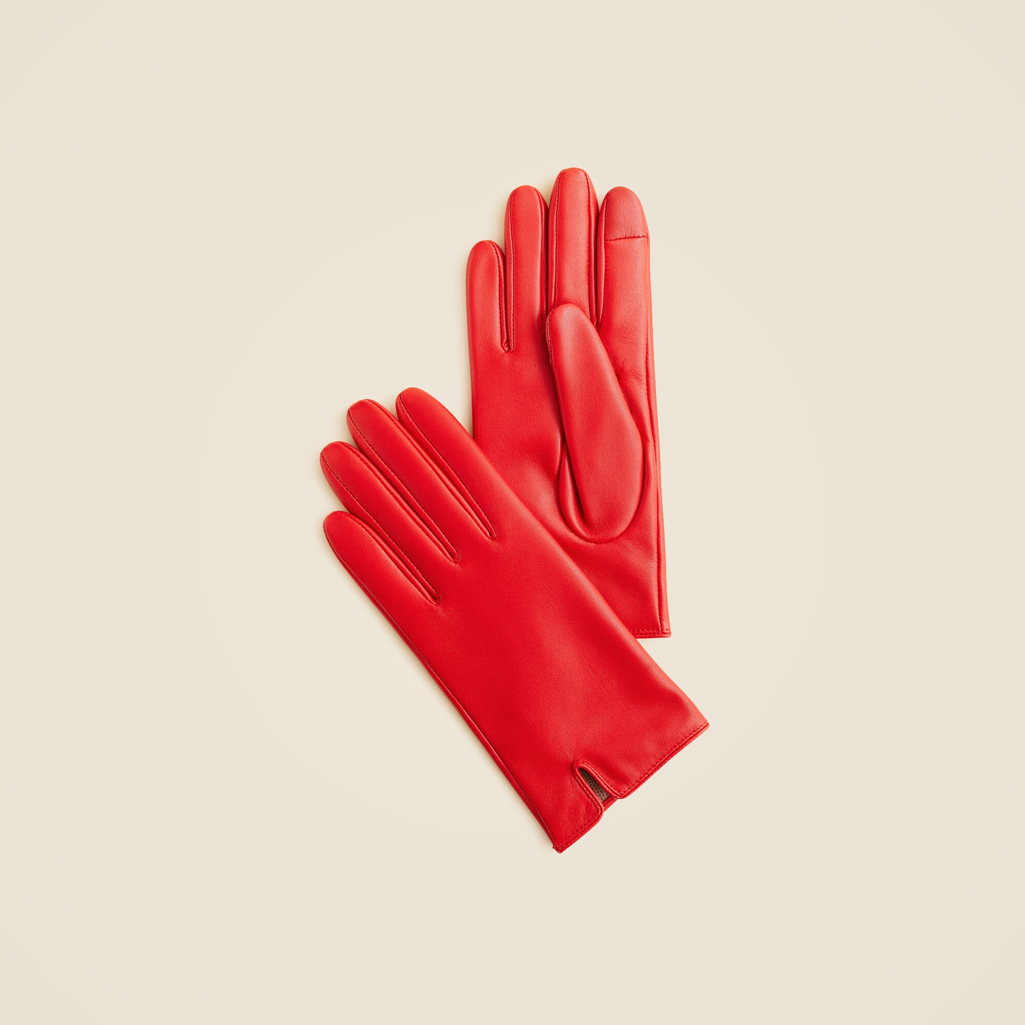 Leather tech-touch gloves