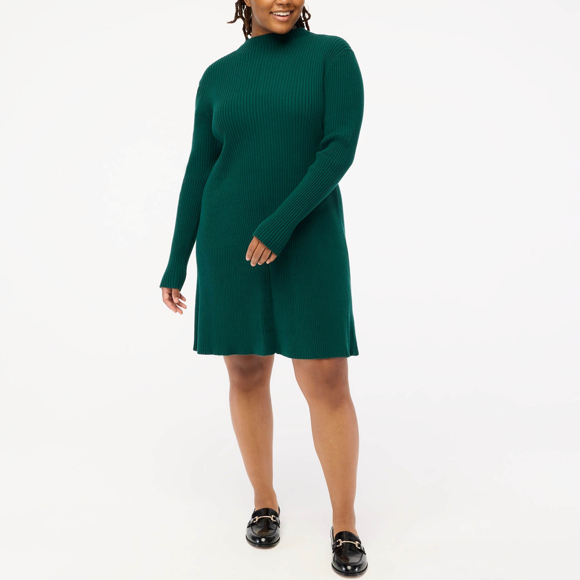 Ribbed mini sweater-dress