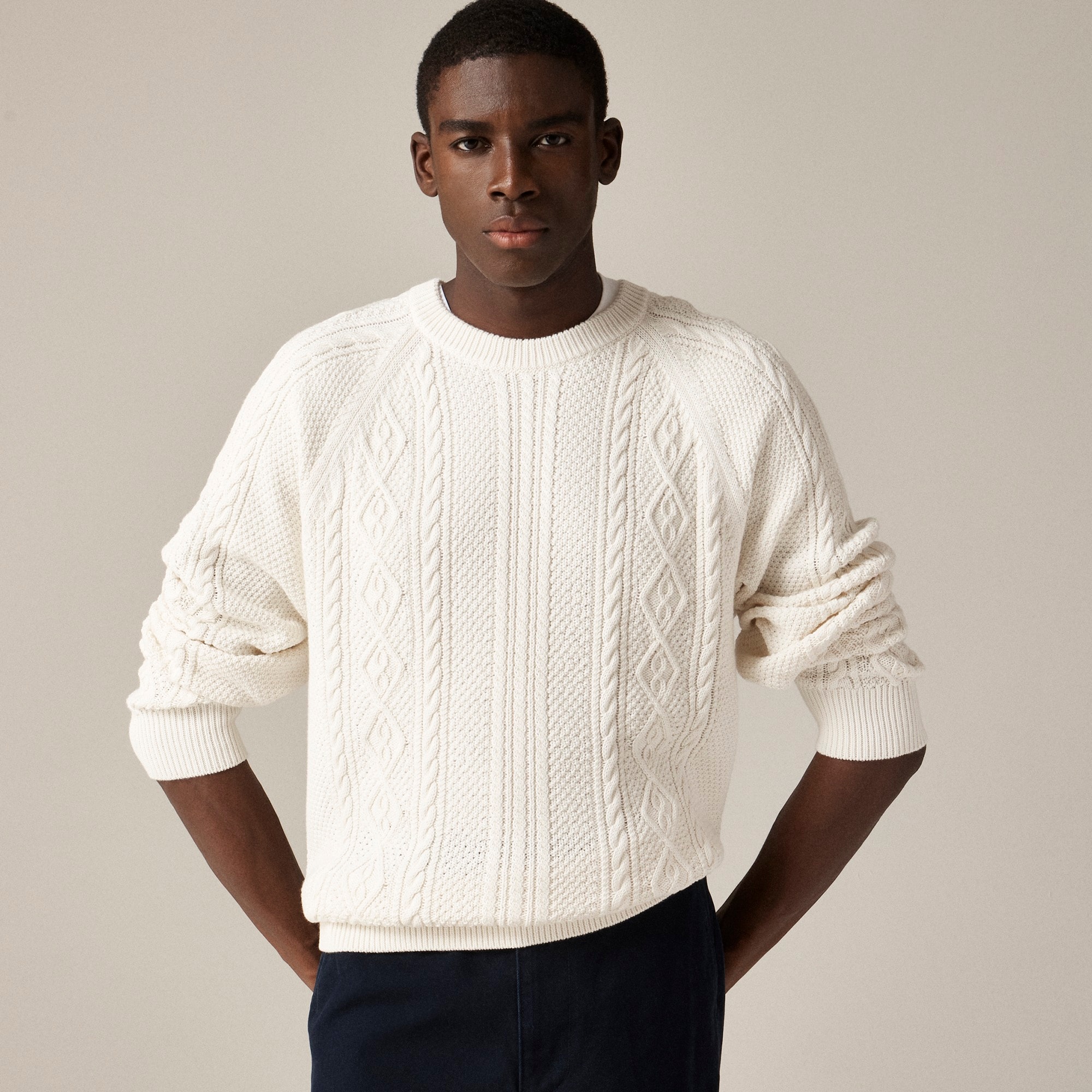 Cotton cable-knit sweater