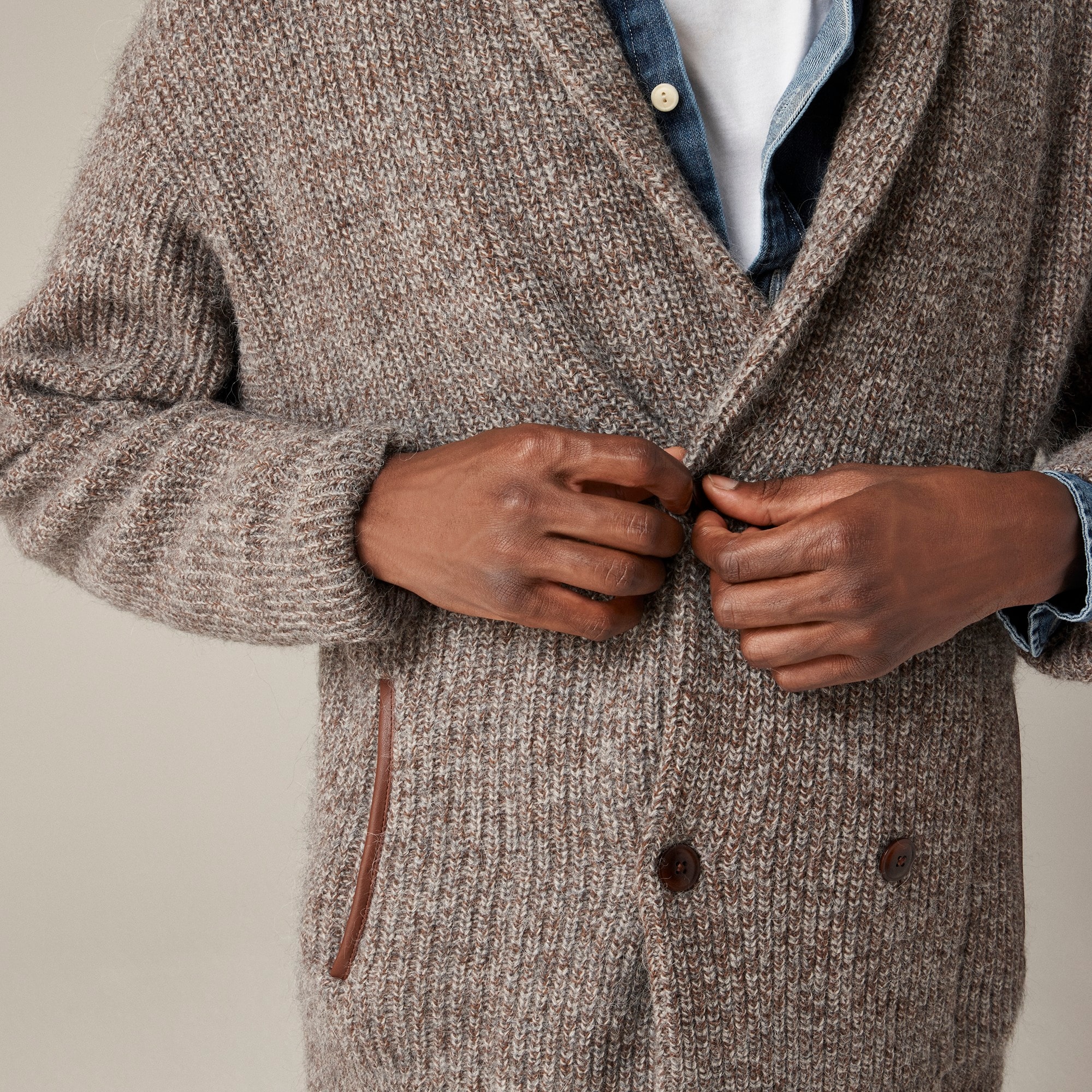J.Crew: Double-breasted Shawl-collar Cardigan Sweater In