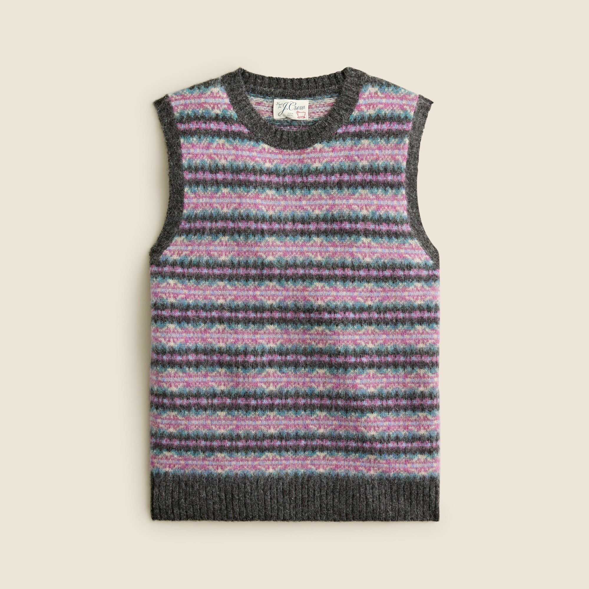 J.Crew Brushed Wool Fair Isle Sweater vest For Men