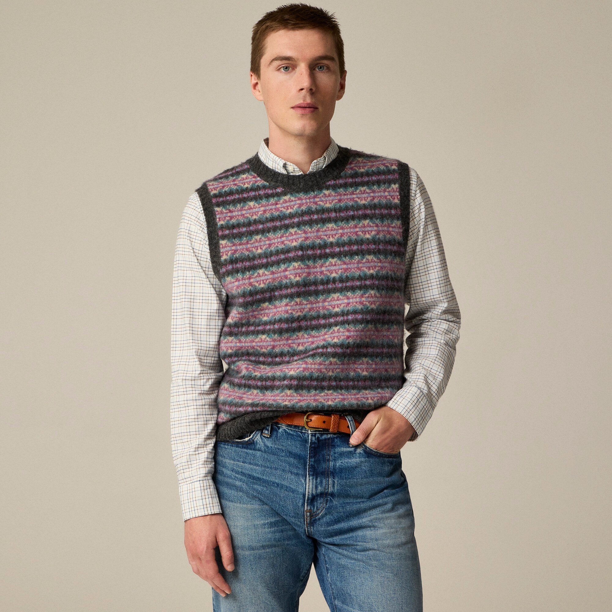 Mens fair isle sweater vest 2025