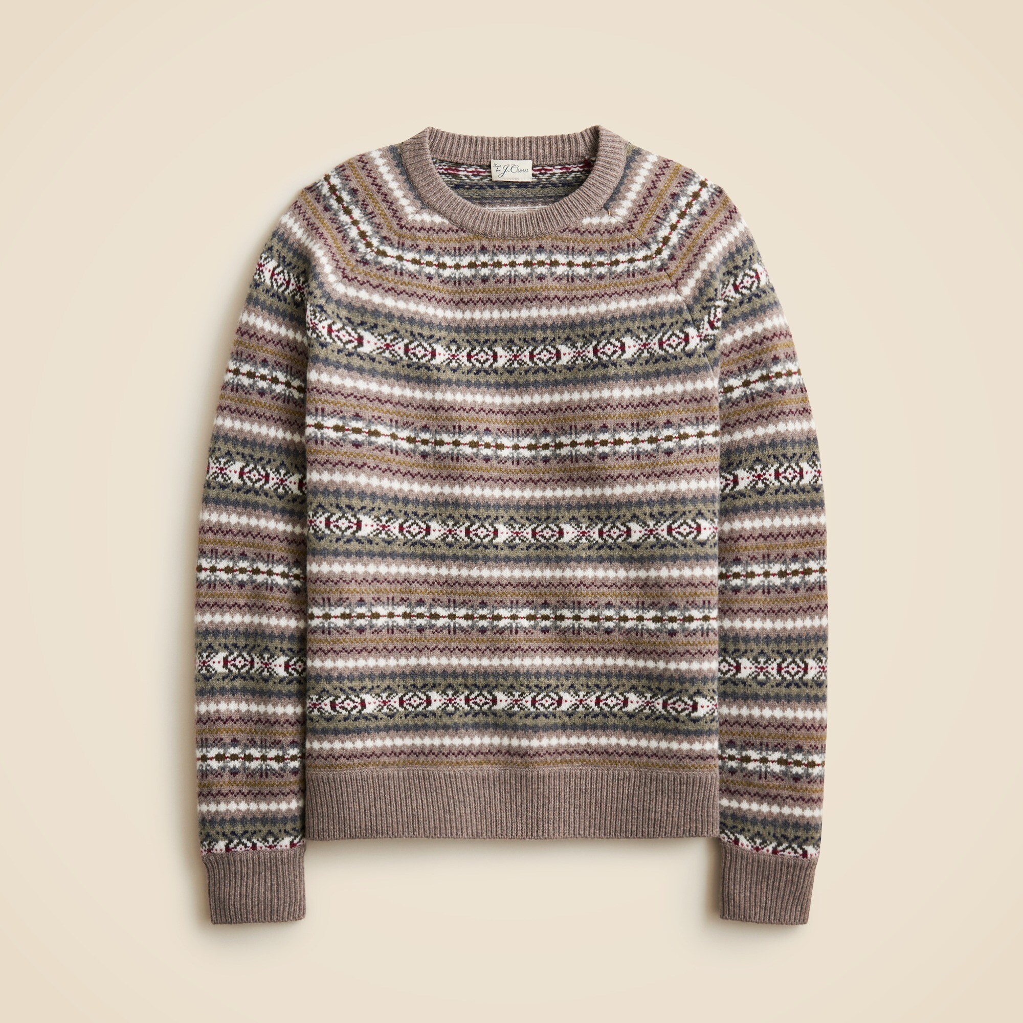 Fair Isle crewneck sweater in wool