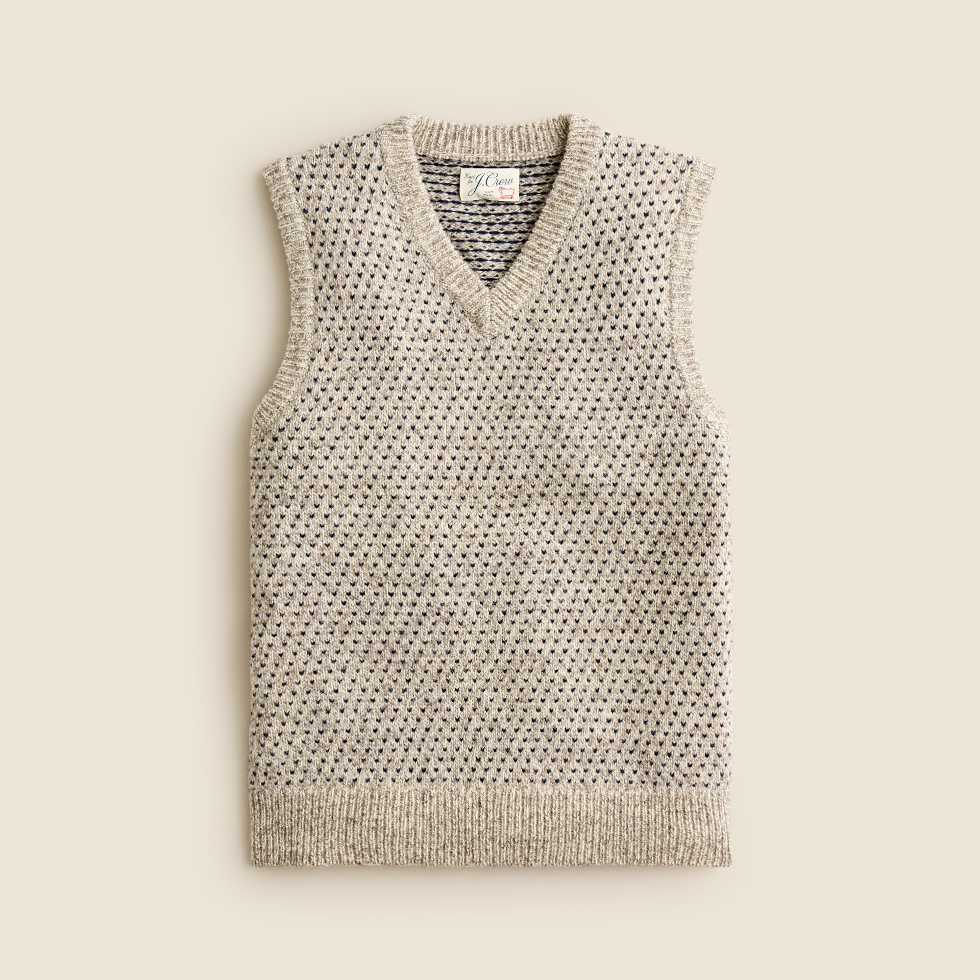 English wool bird's-eye sweater-vest