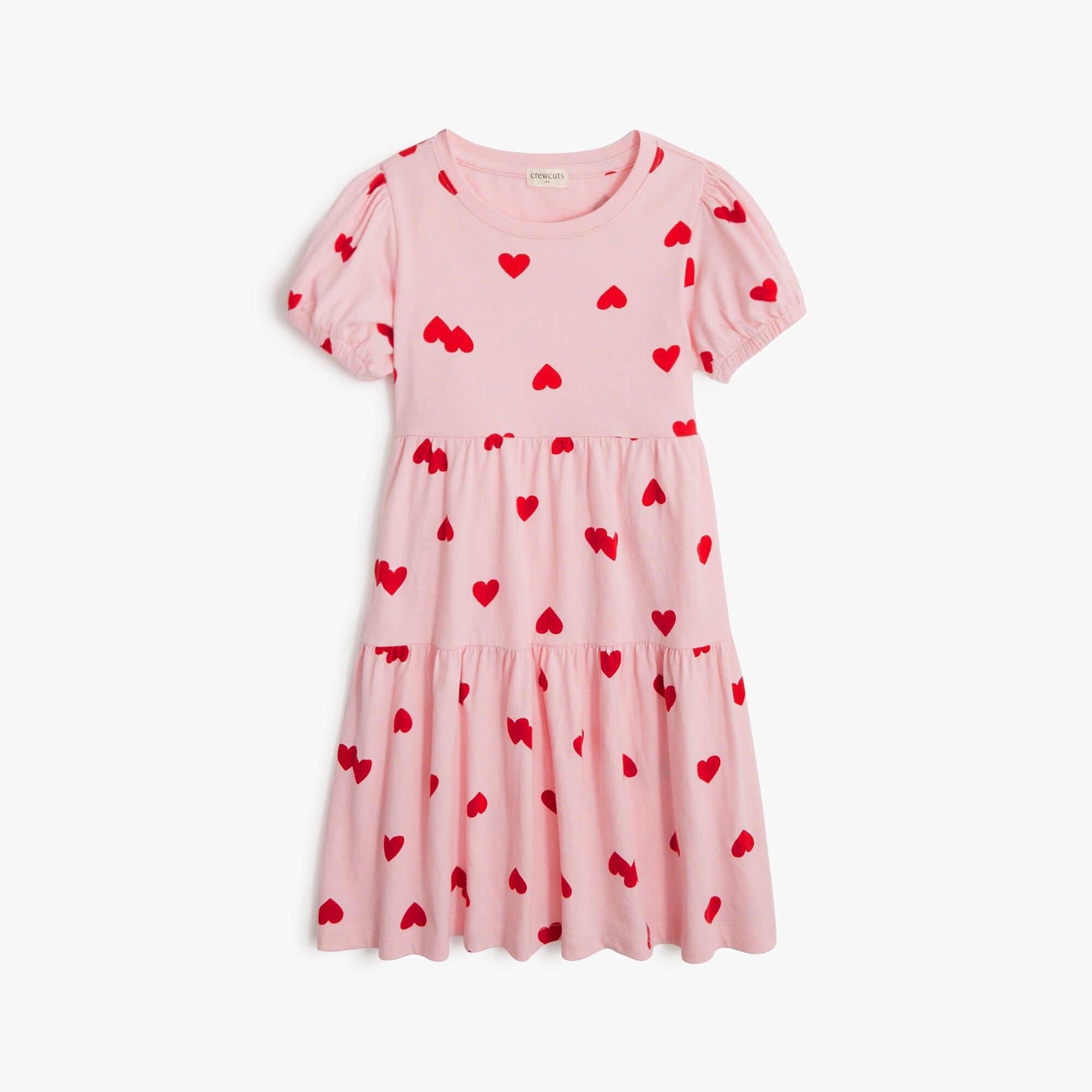 Girls' tossed hearts tiered dress