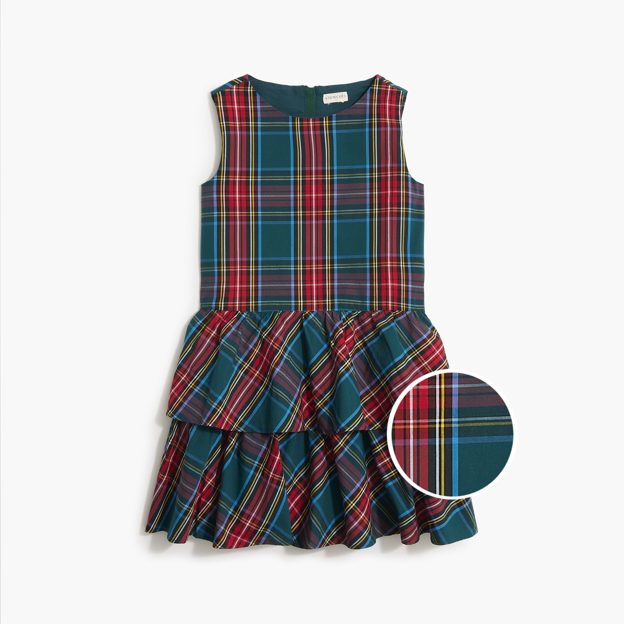 Girls' tartan tiered dress