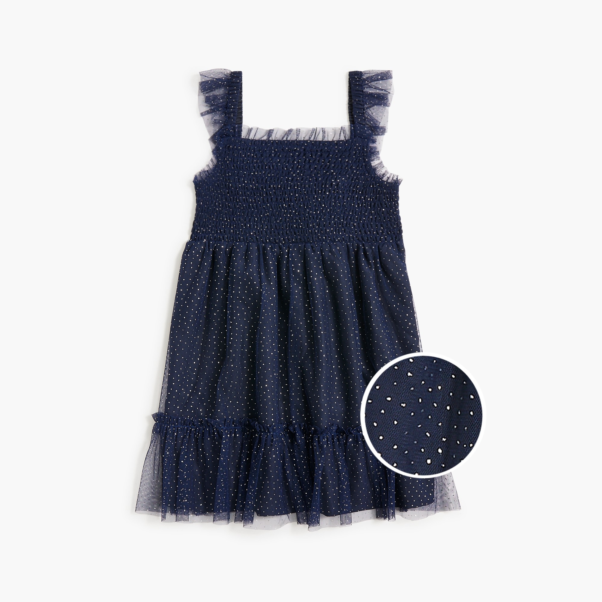 Girls' sparkle mesh ruffle dress