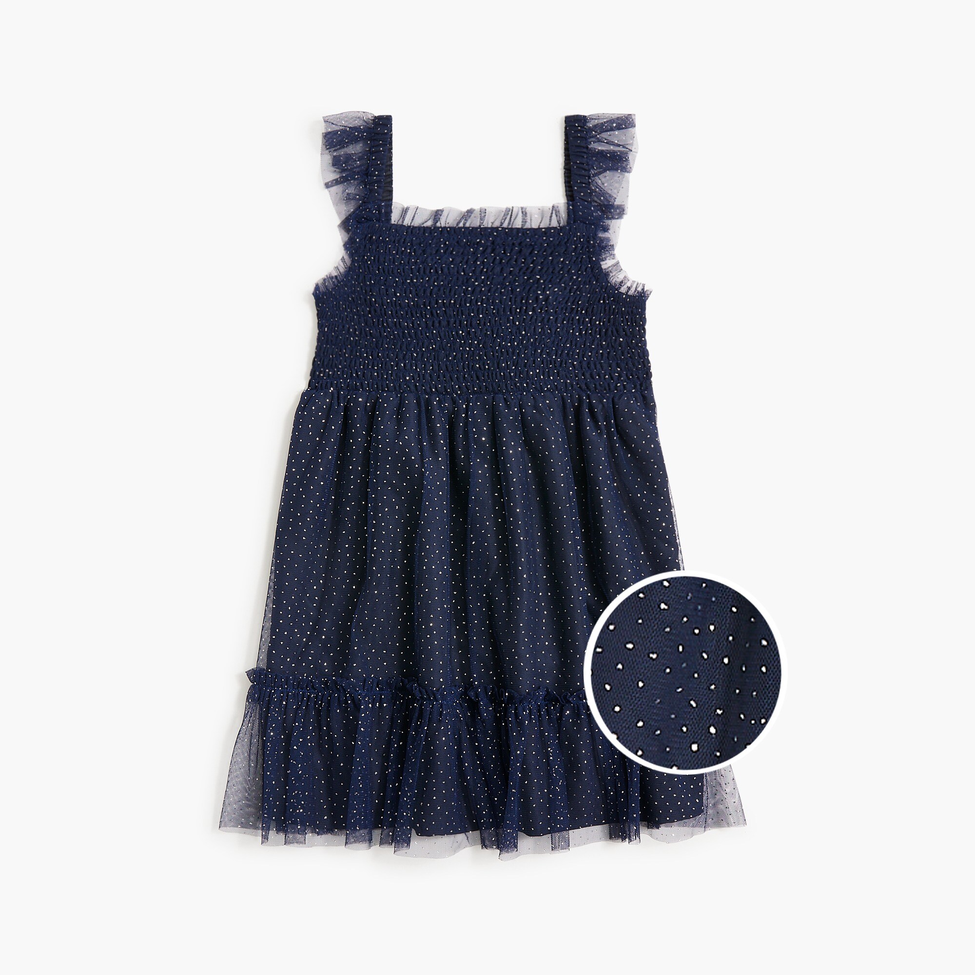 Girls' sparkle mesh ruffle dress