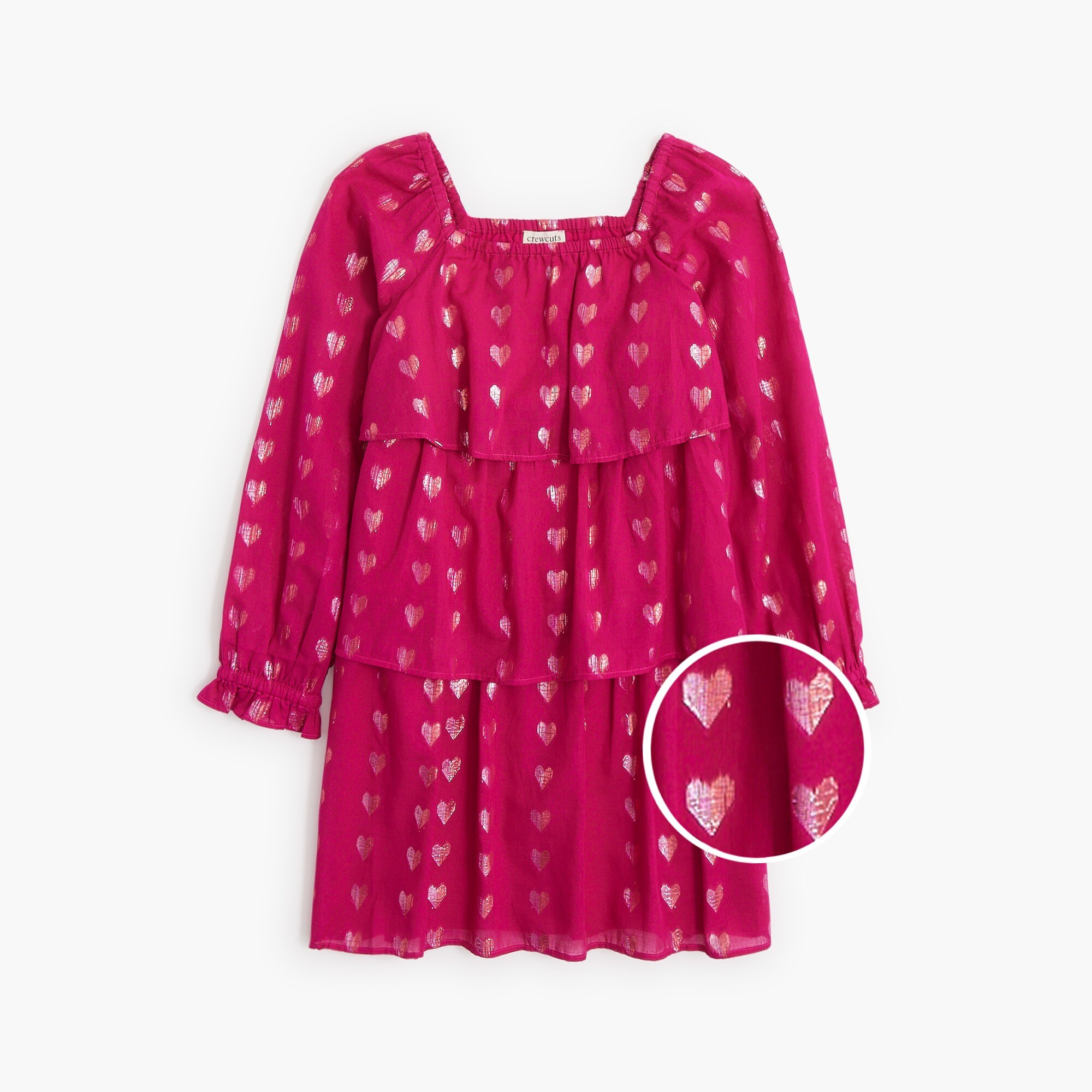 girls' shimmer tiered hearts dress for girls