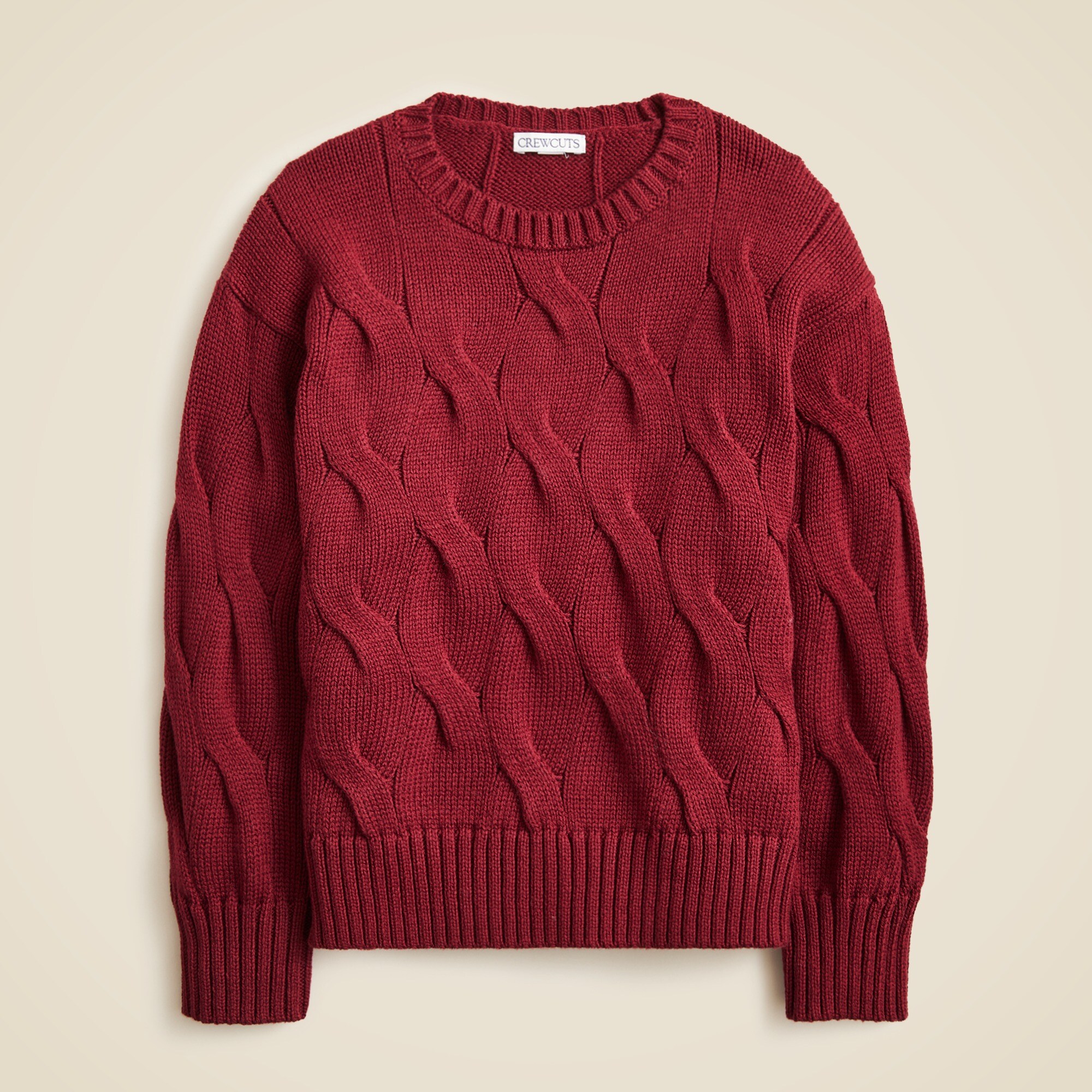 J.Crew: Kids' Cable-knit Crewneck Sweater In Cotton For Boys