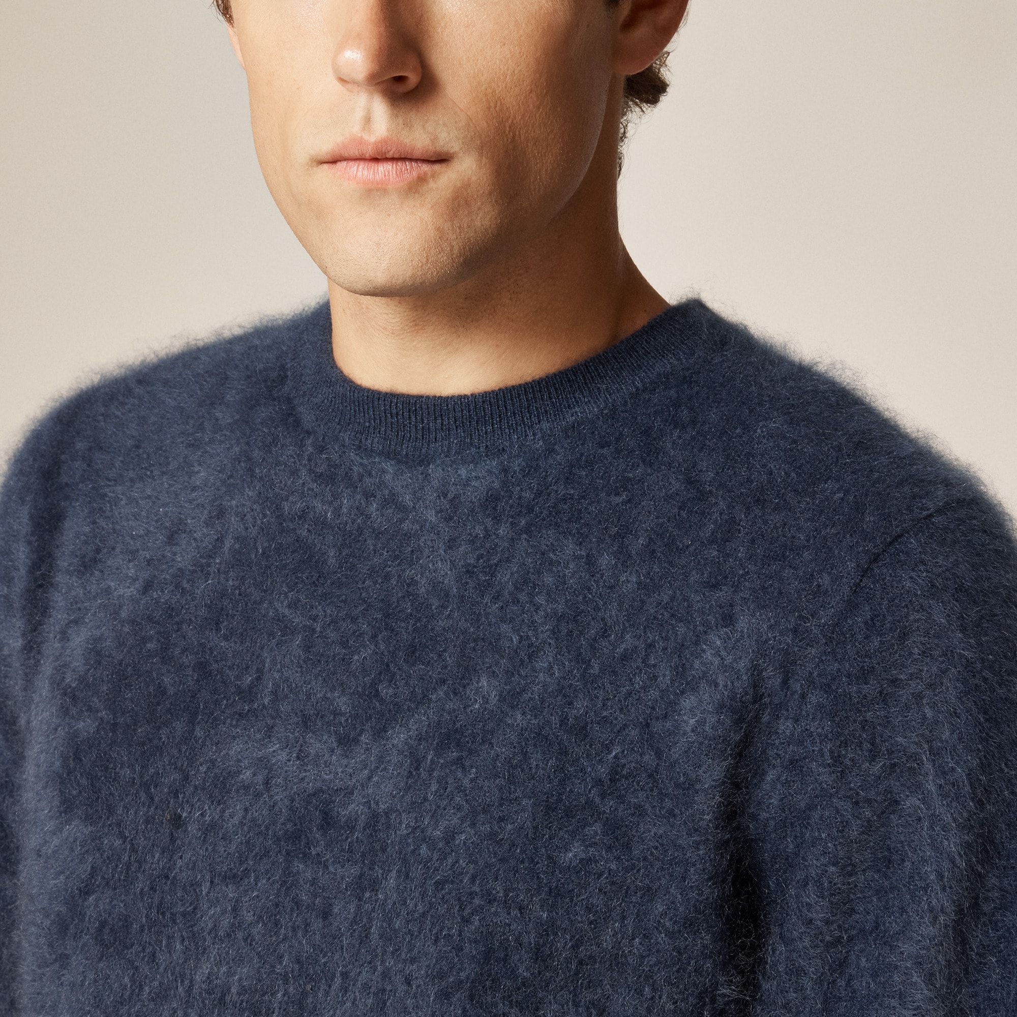 Brushed cashmere crewneck sweater