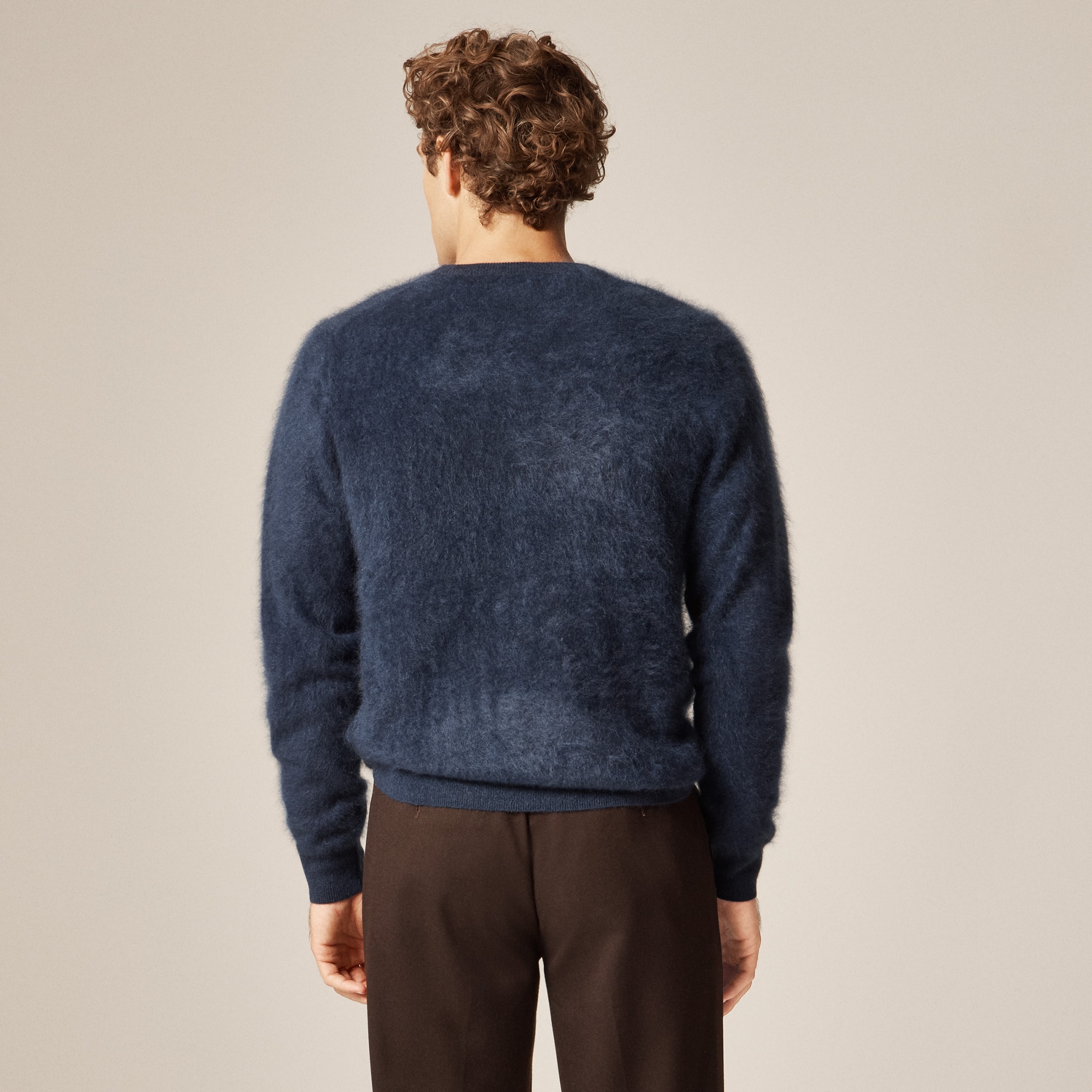 Brushed cashmere crewneck sweater
