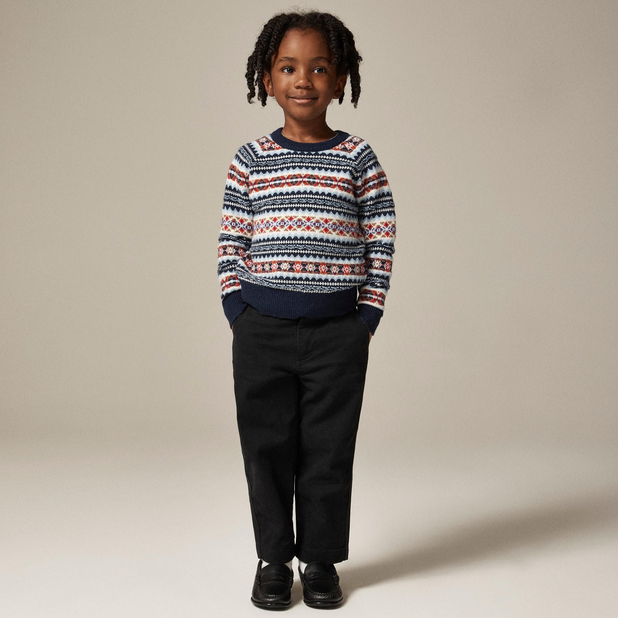  Kids' multicolor Fair Isle crewneck sweater
