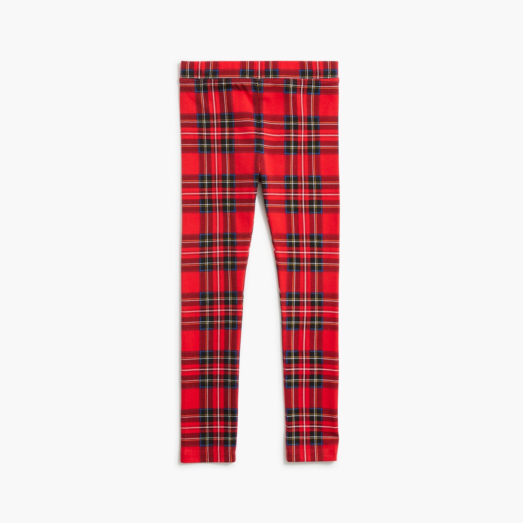  Girls' red tartan printed leggings