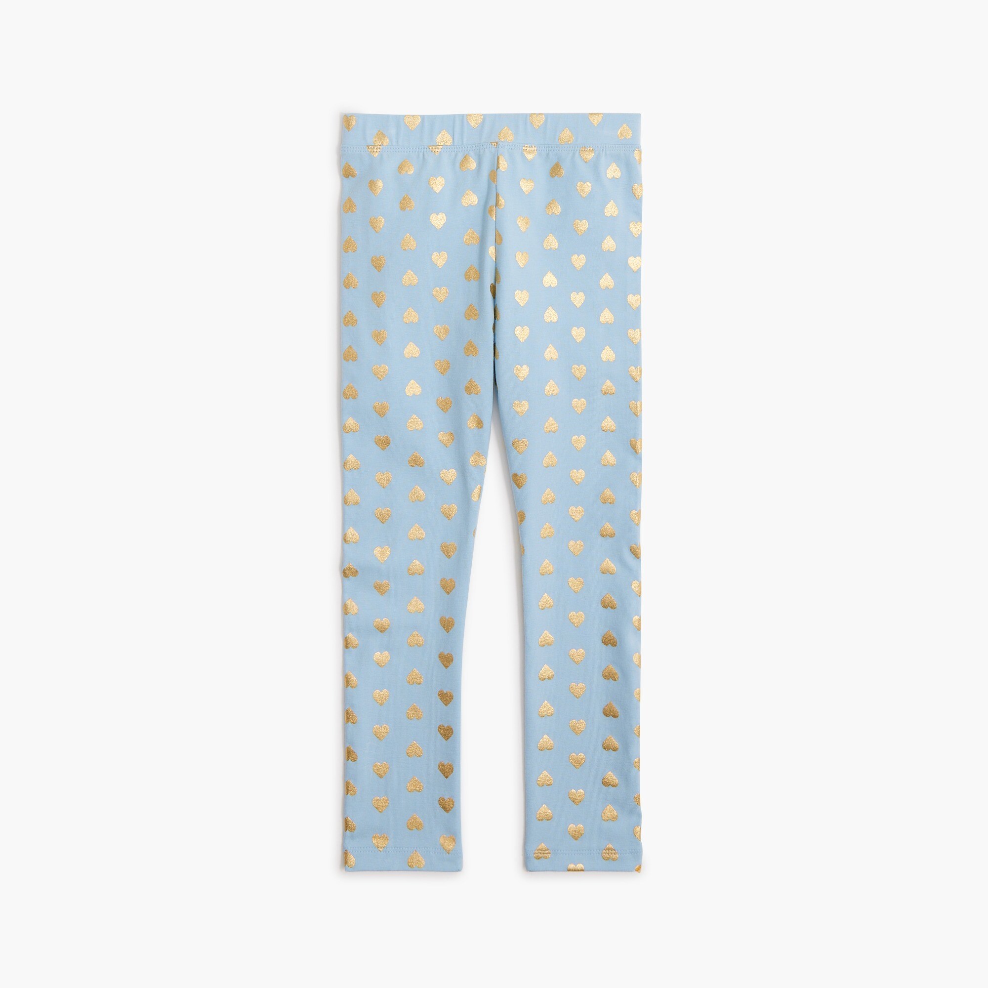 Girls' metallic heart leggings