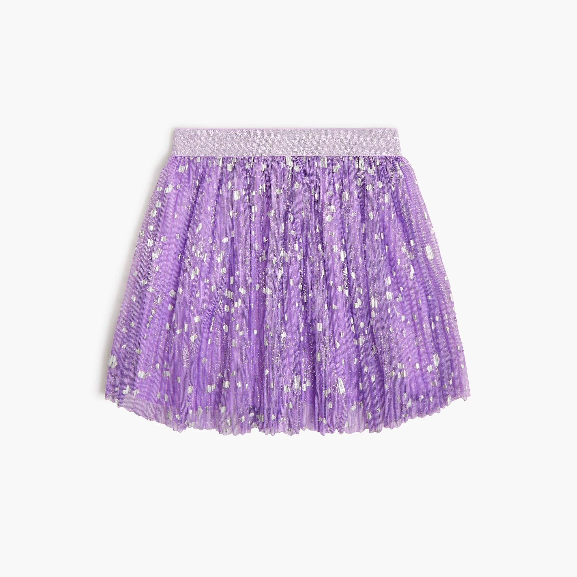 Girls' sparkle tulle pleated skirt