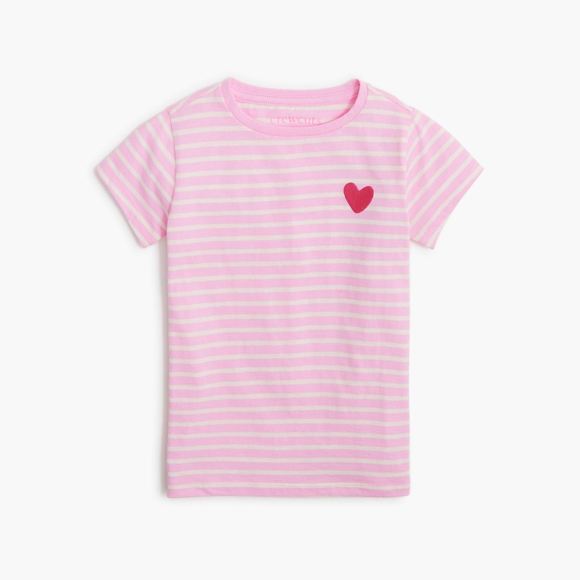Girls' striped heart tee