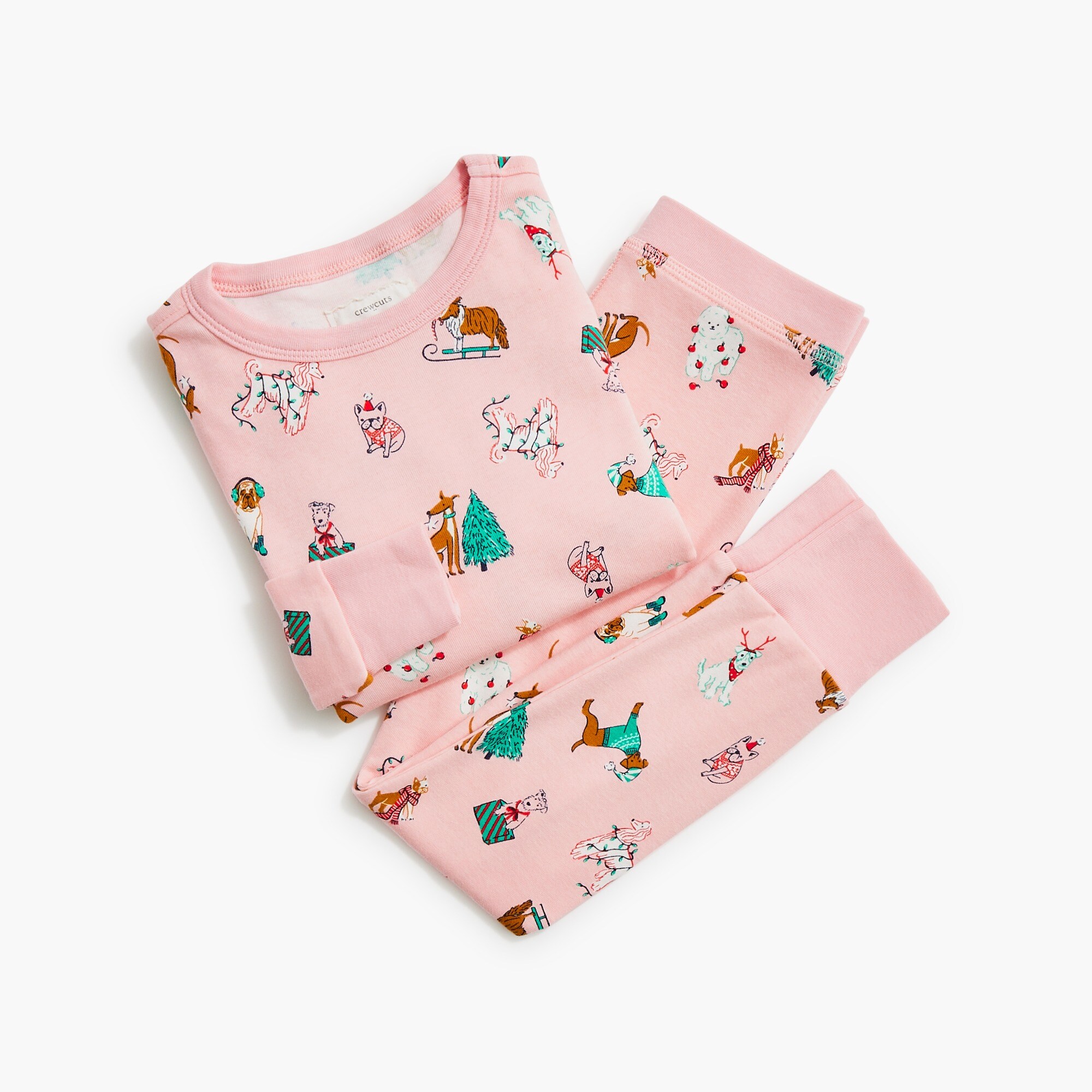 Girls' holiday dog pajama set