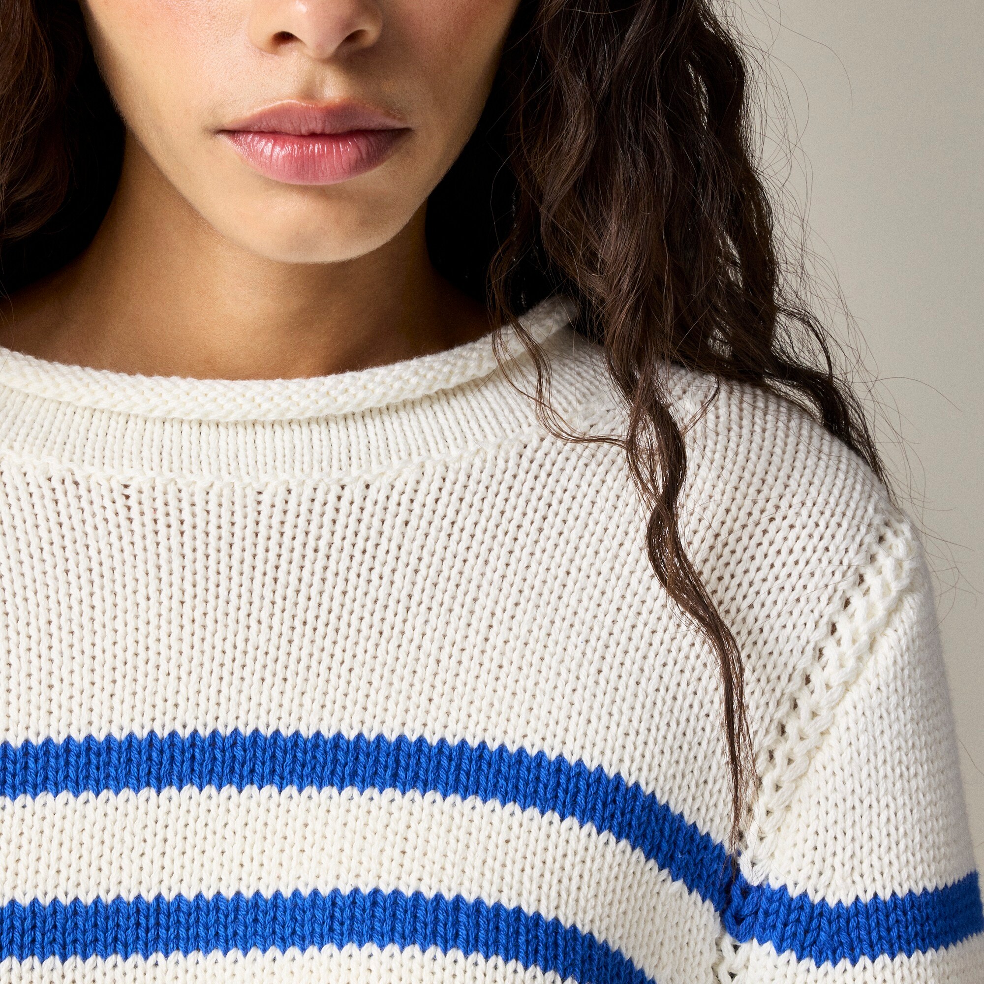 Heritage cotton Rollneck™ sweater in stripe