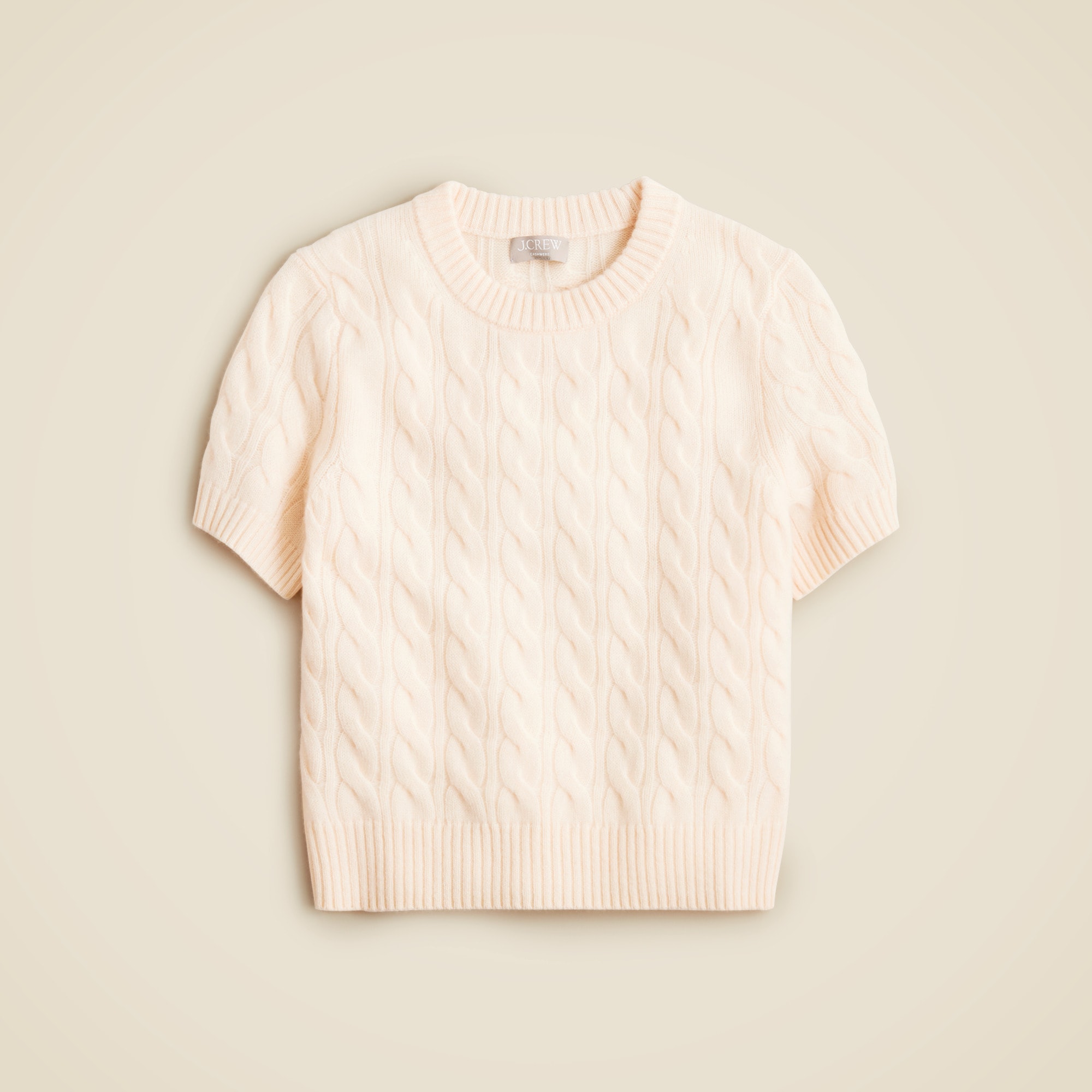 Cashmere cable-knit T-shirt
