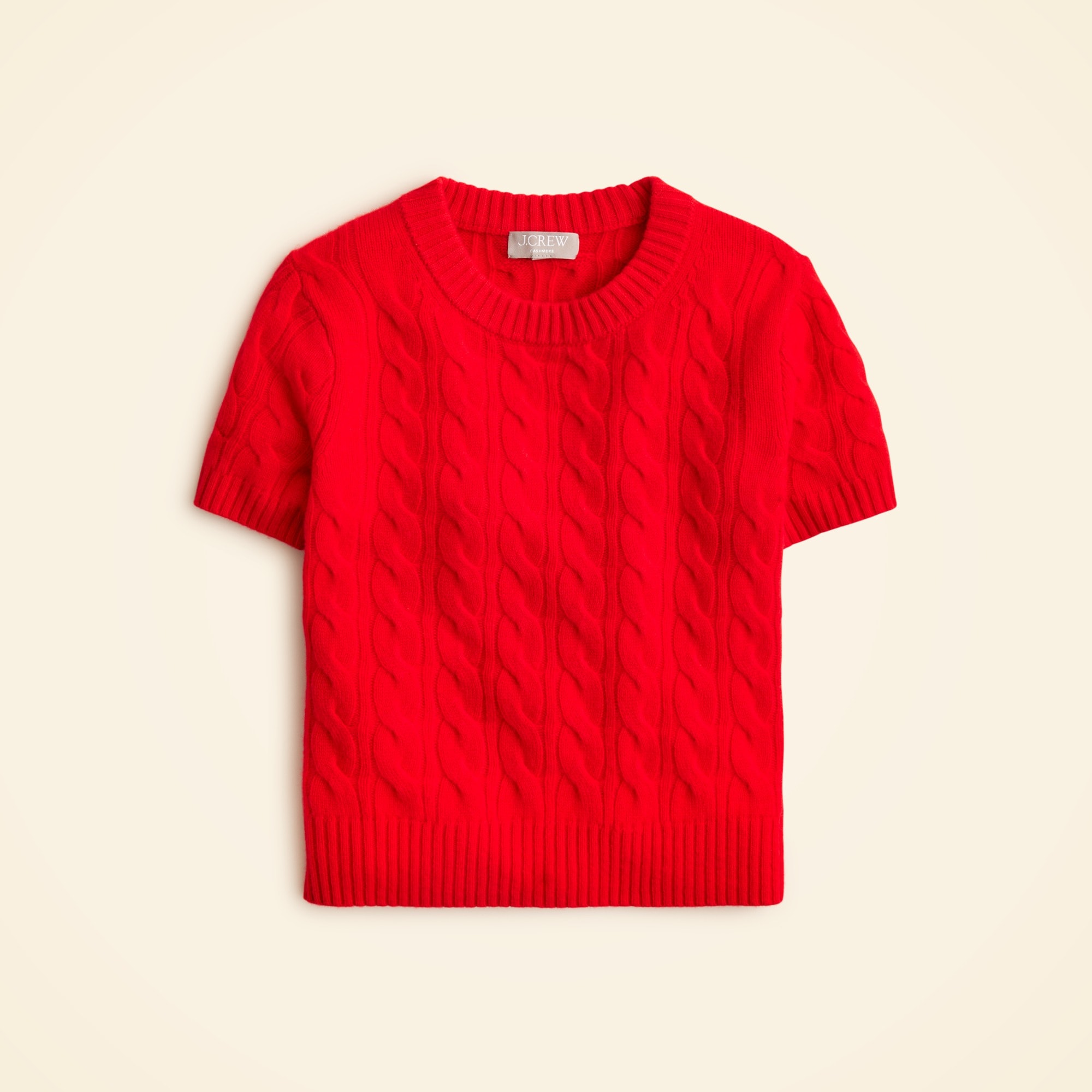 womens Cashmere cable-knit T-shirt