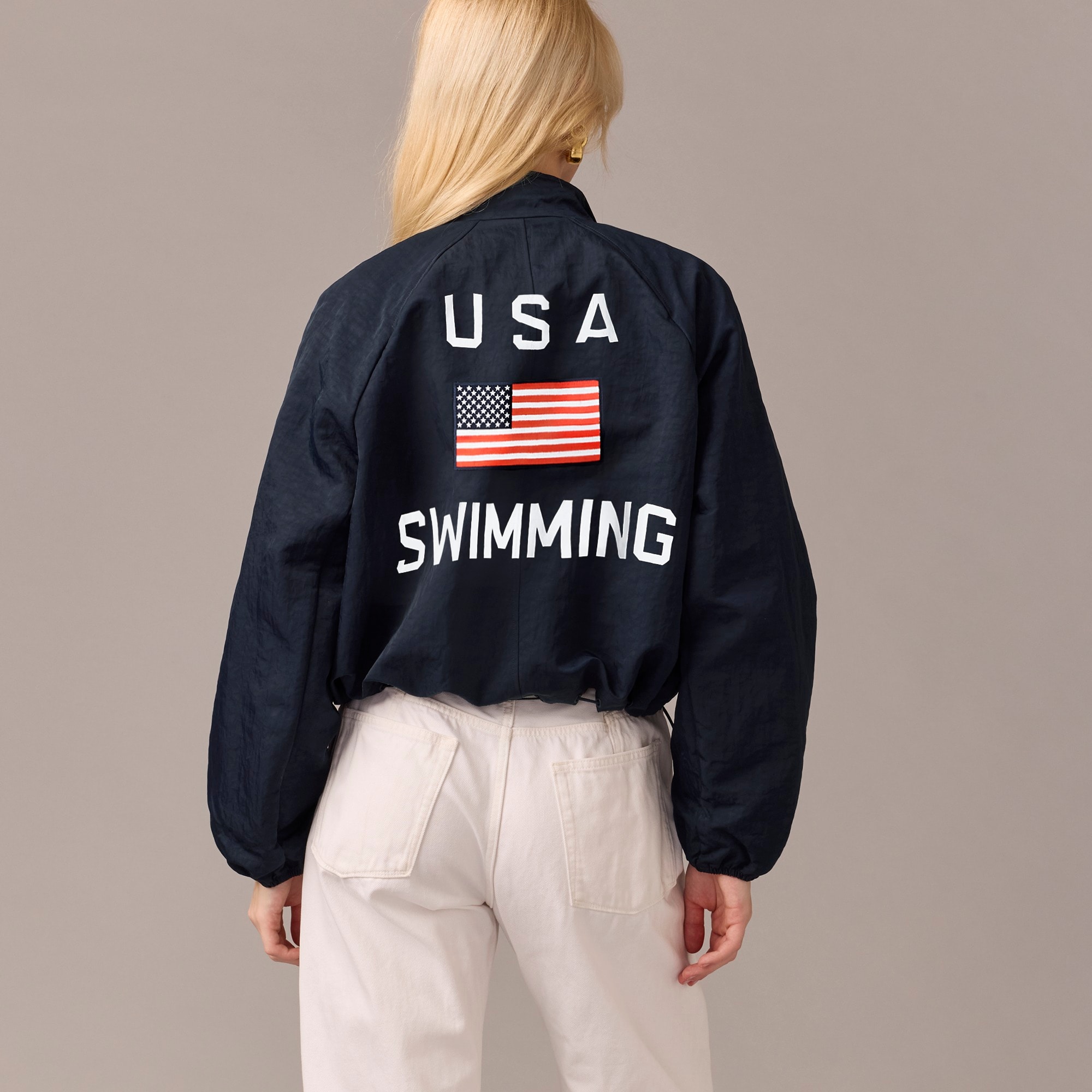 womens Limited-edition USA Swimming&reg; X J.Crew bomber jacket