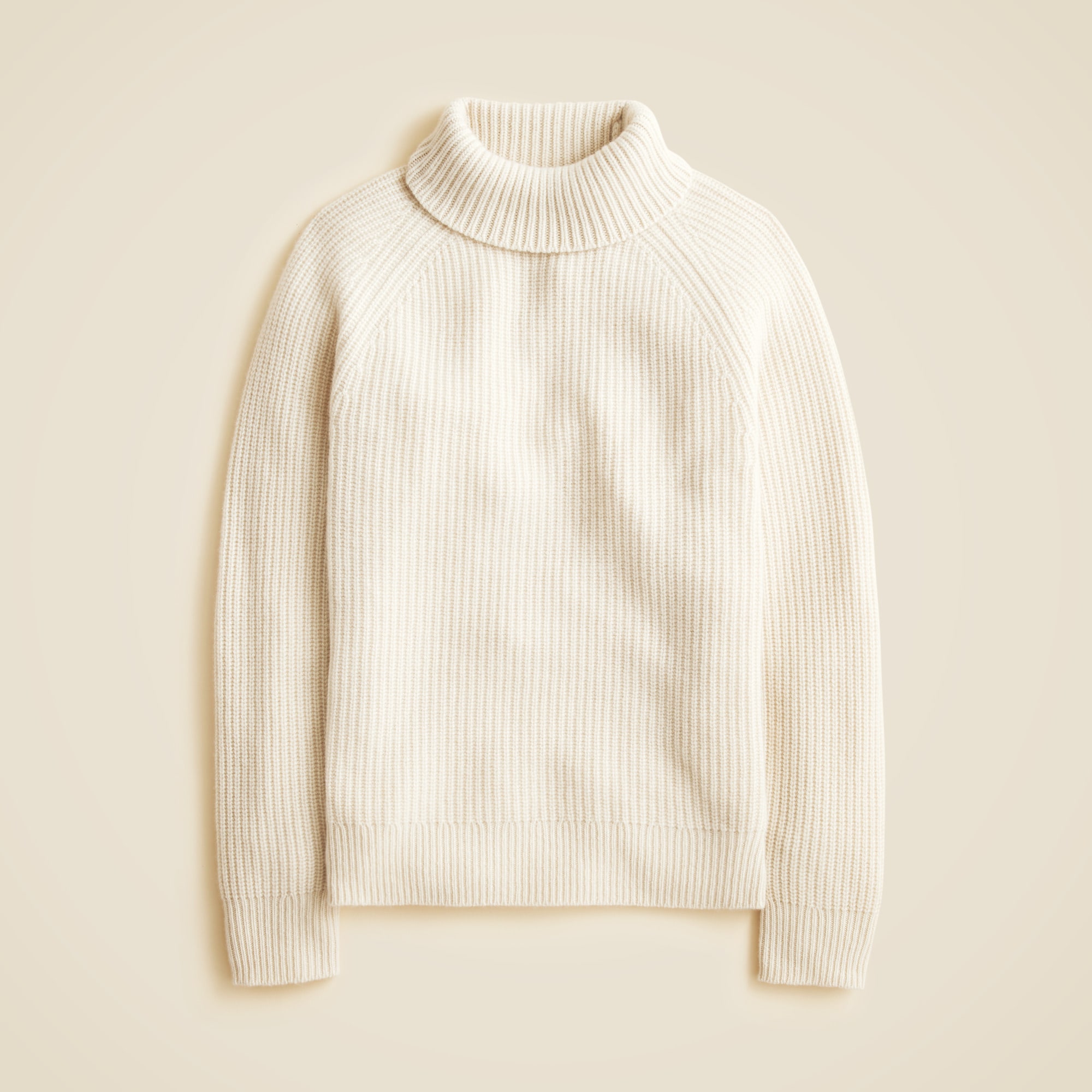  Midweight cashmere ribbed raglan-sleeve turtleneck sweater