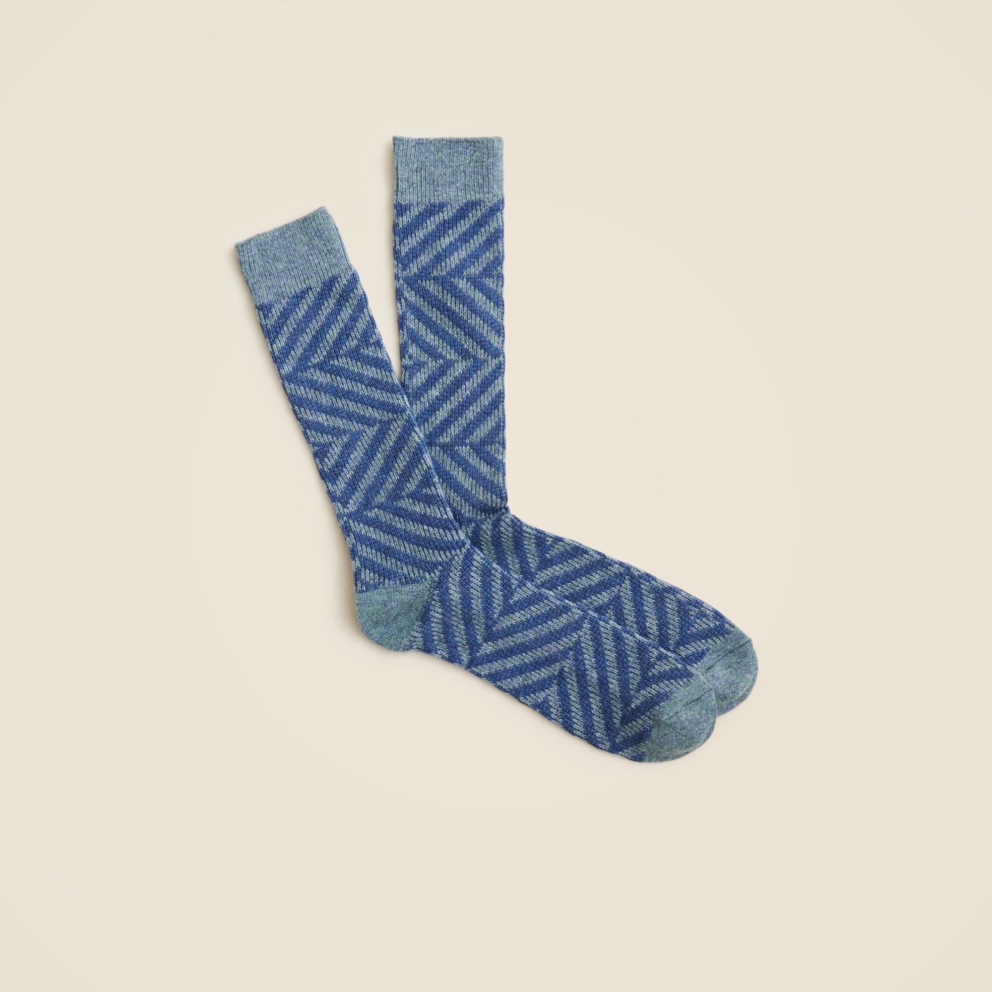 Wool-blend zigzag socks