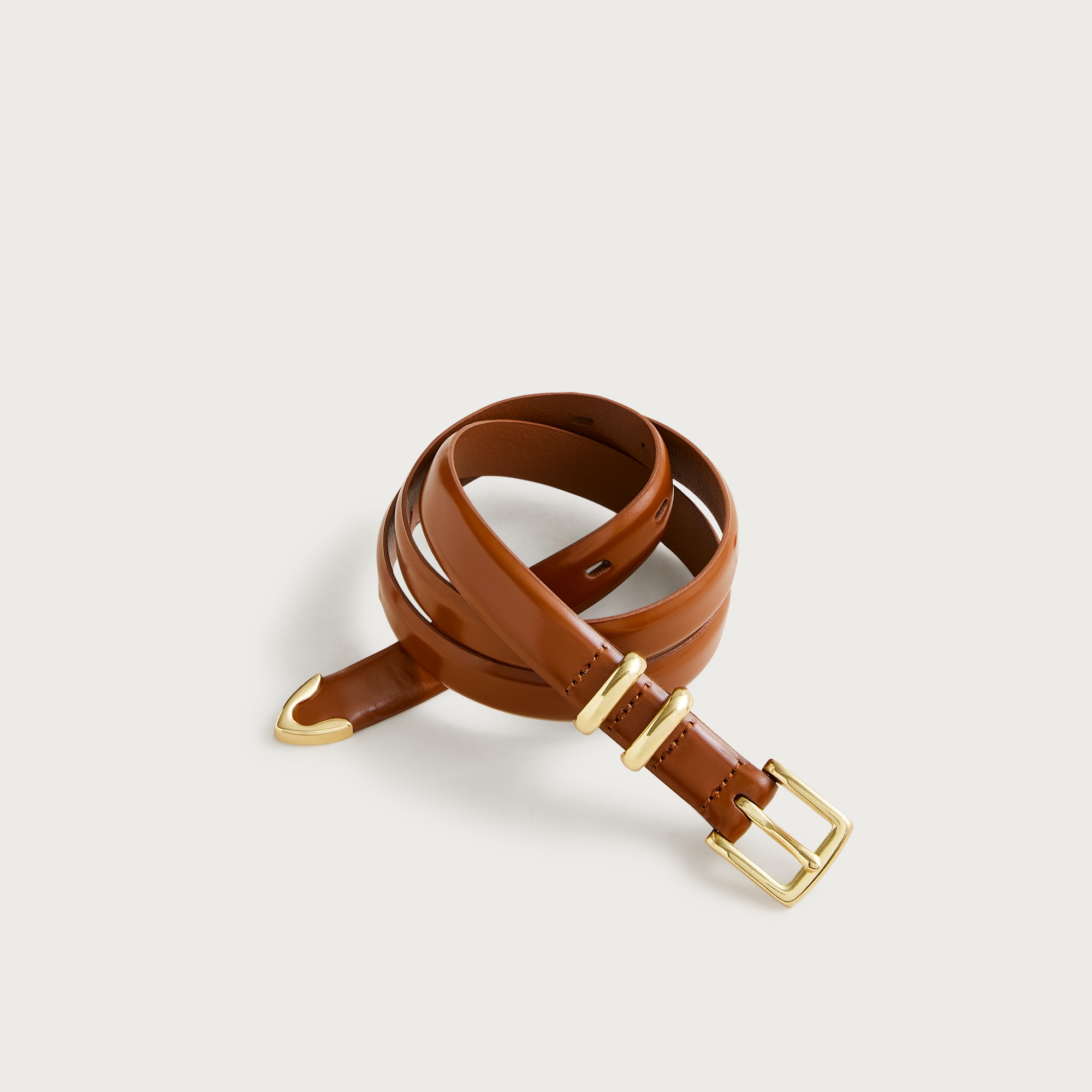  Thin spazzolato Italian leather belt
