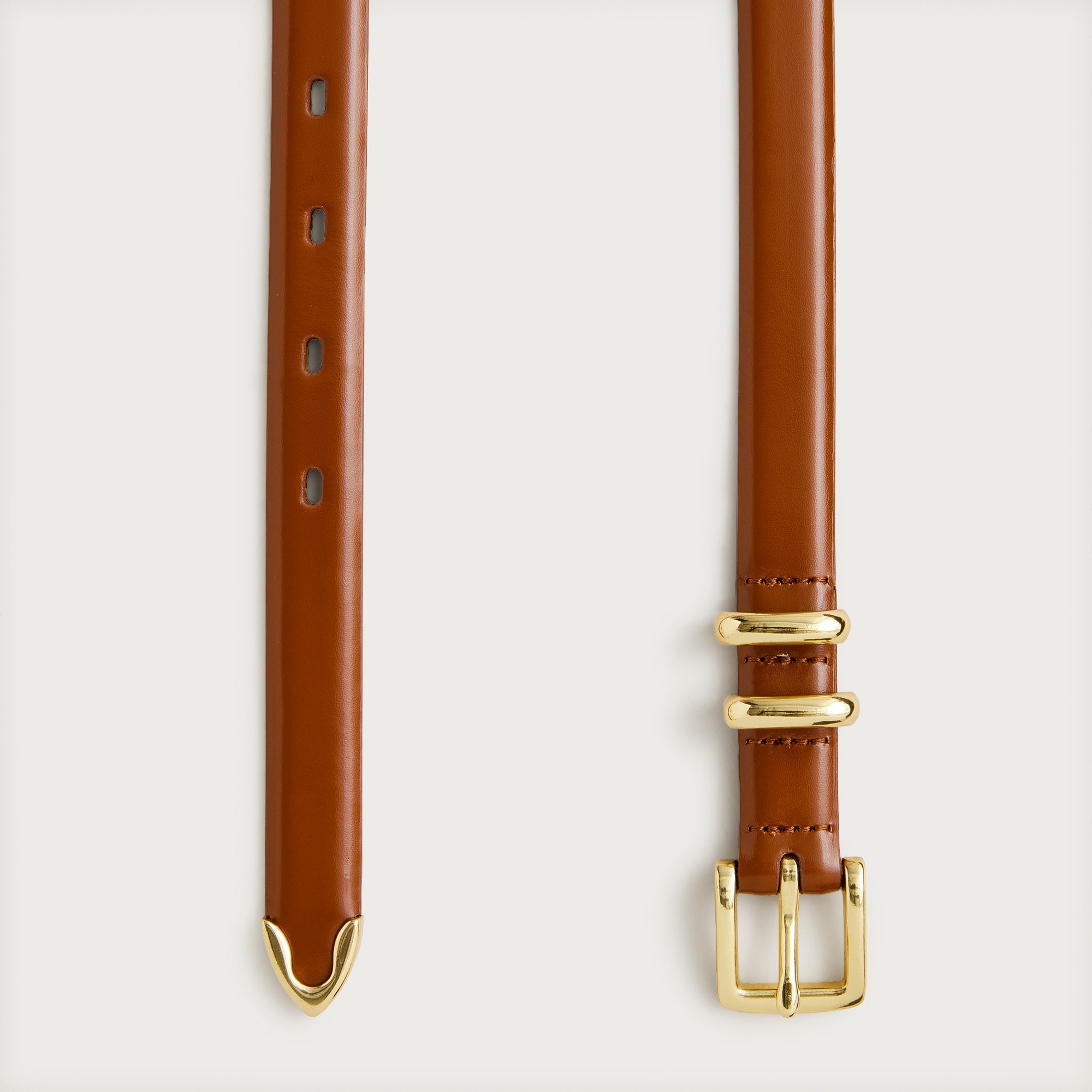 Thin spazzolato Italian leather belt